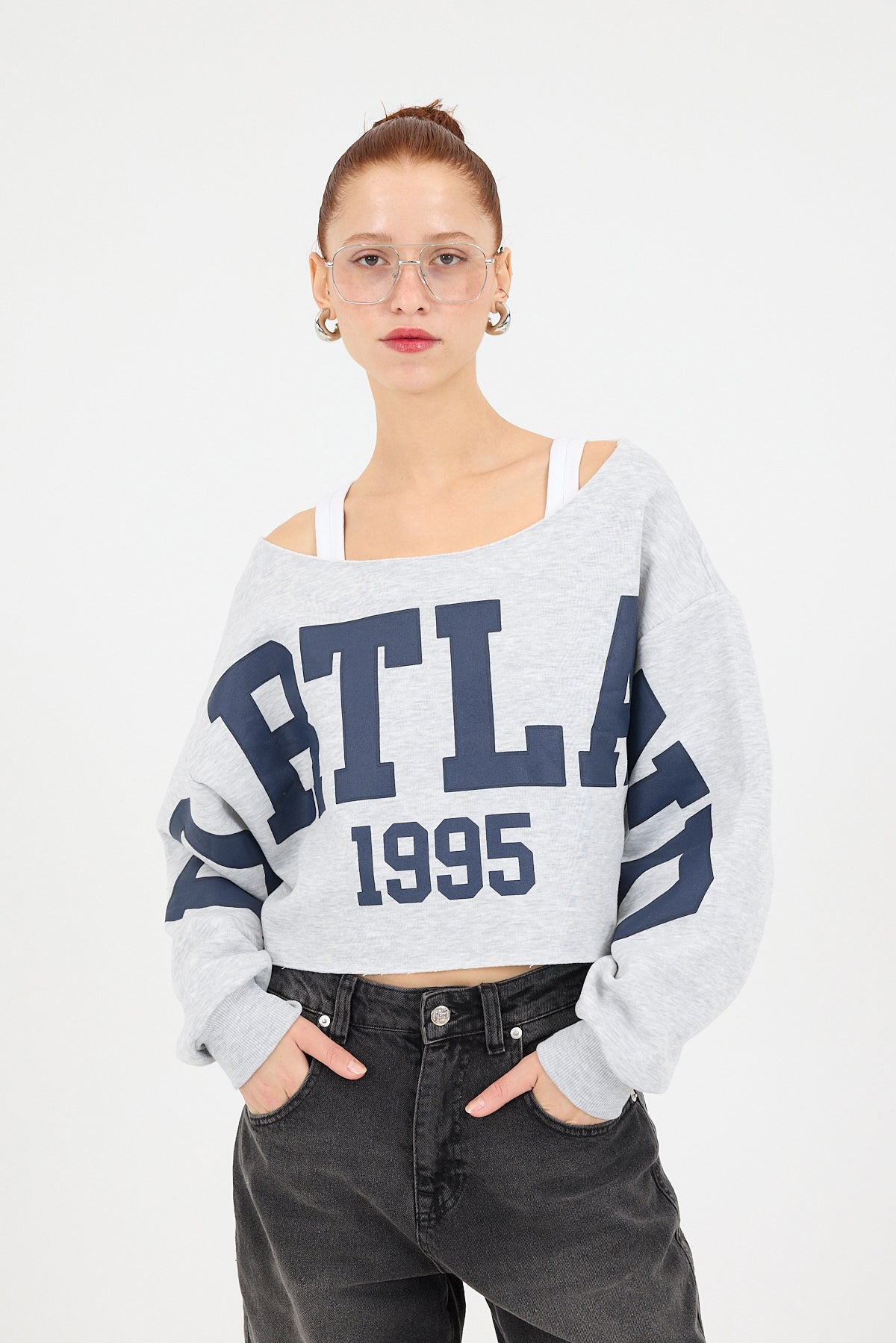 Grey-Melange_PORTLAND-Printed-Fleece-Crop-Sweatshirt-addax