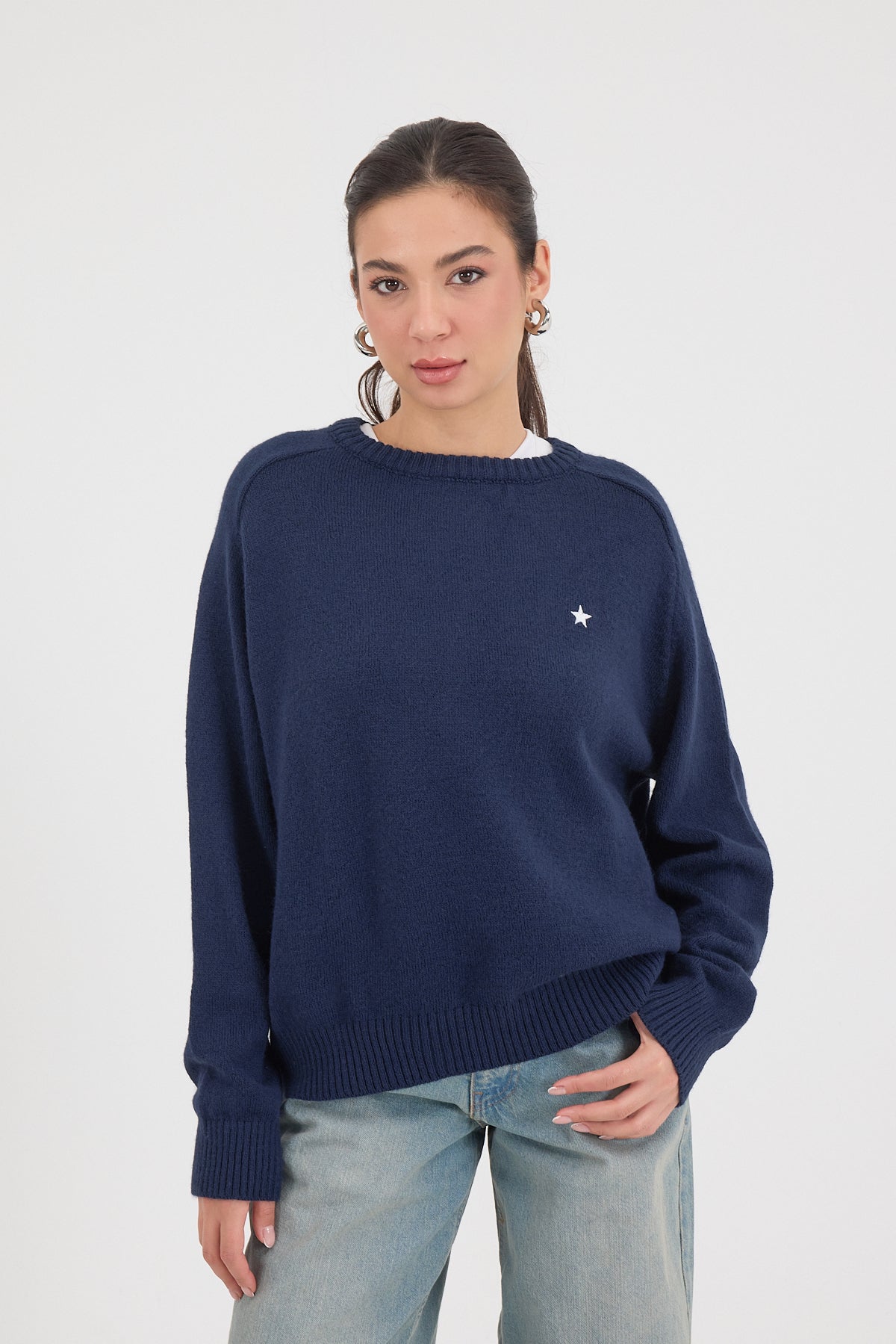 Night-Blue_Crew-Neck-Star-Embroidered-Knitwear-Sweater-addax