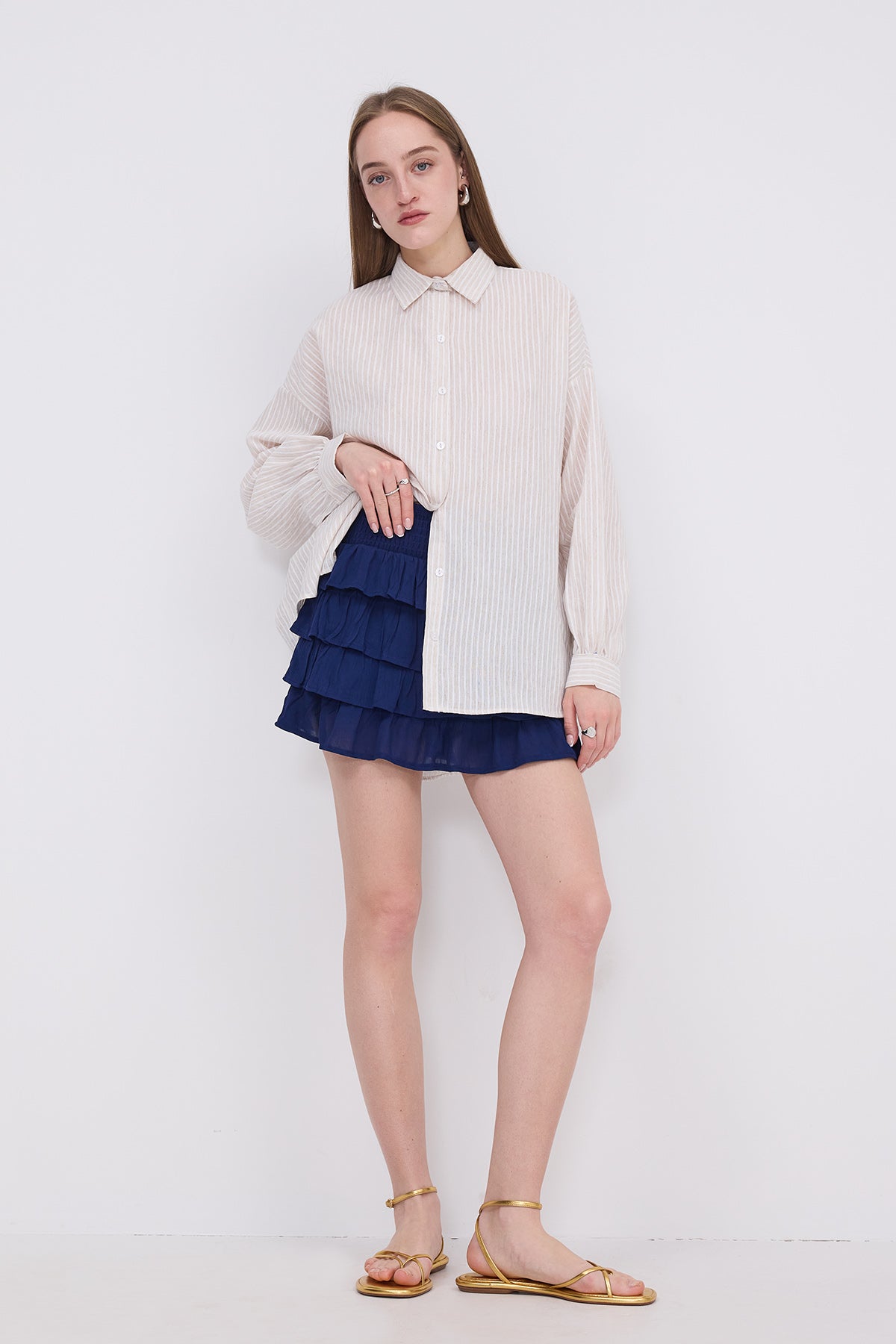 Stone_Oversize-Striped-Shirt-addax