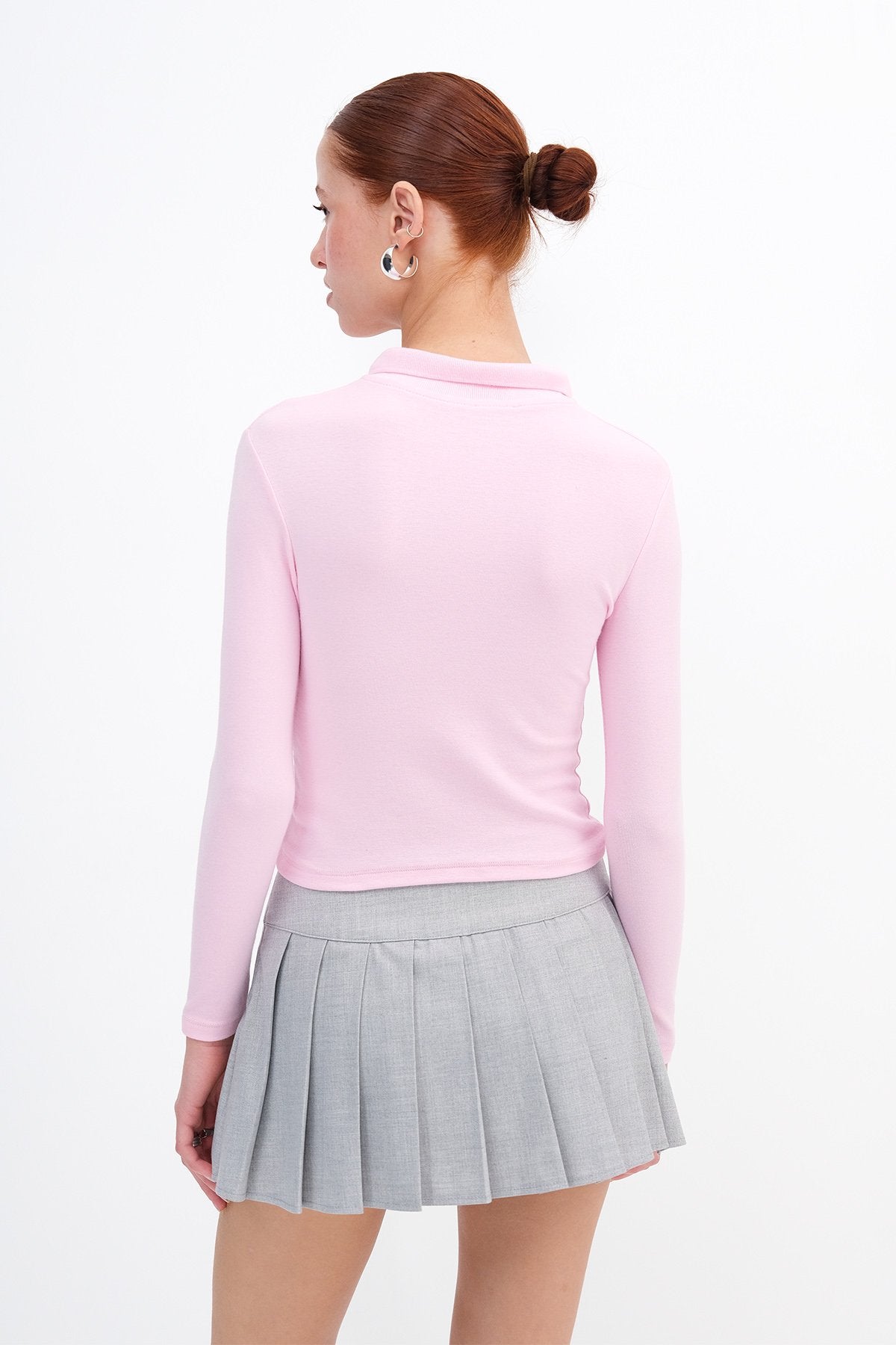 Pink_Polo-Neck-Long-Sleeve-Modal-T-shirt-addax