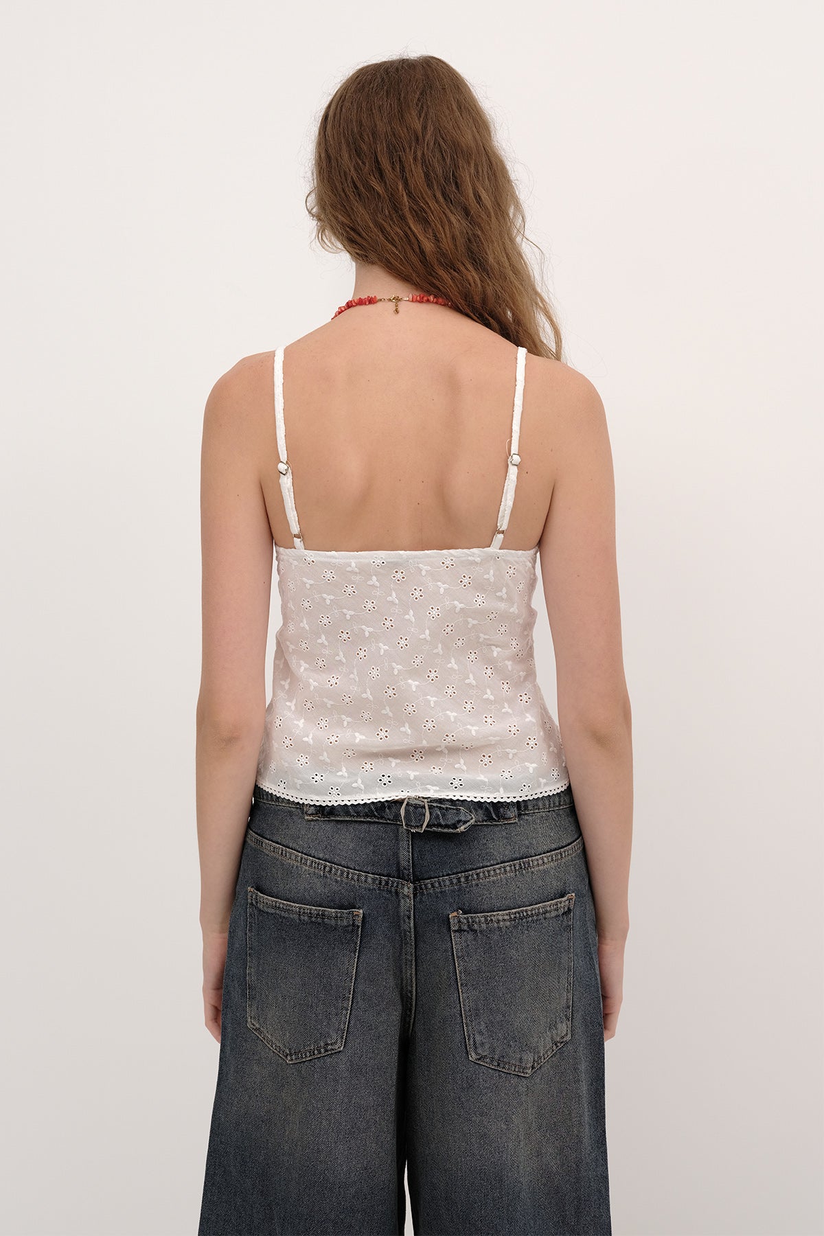 Ecru_Spaghetti-Strap-Eyelet-Blouse-addax