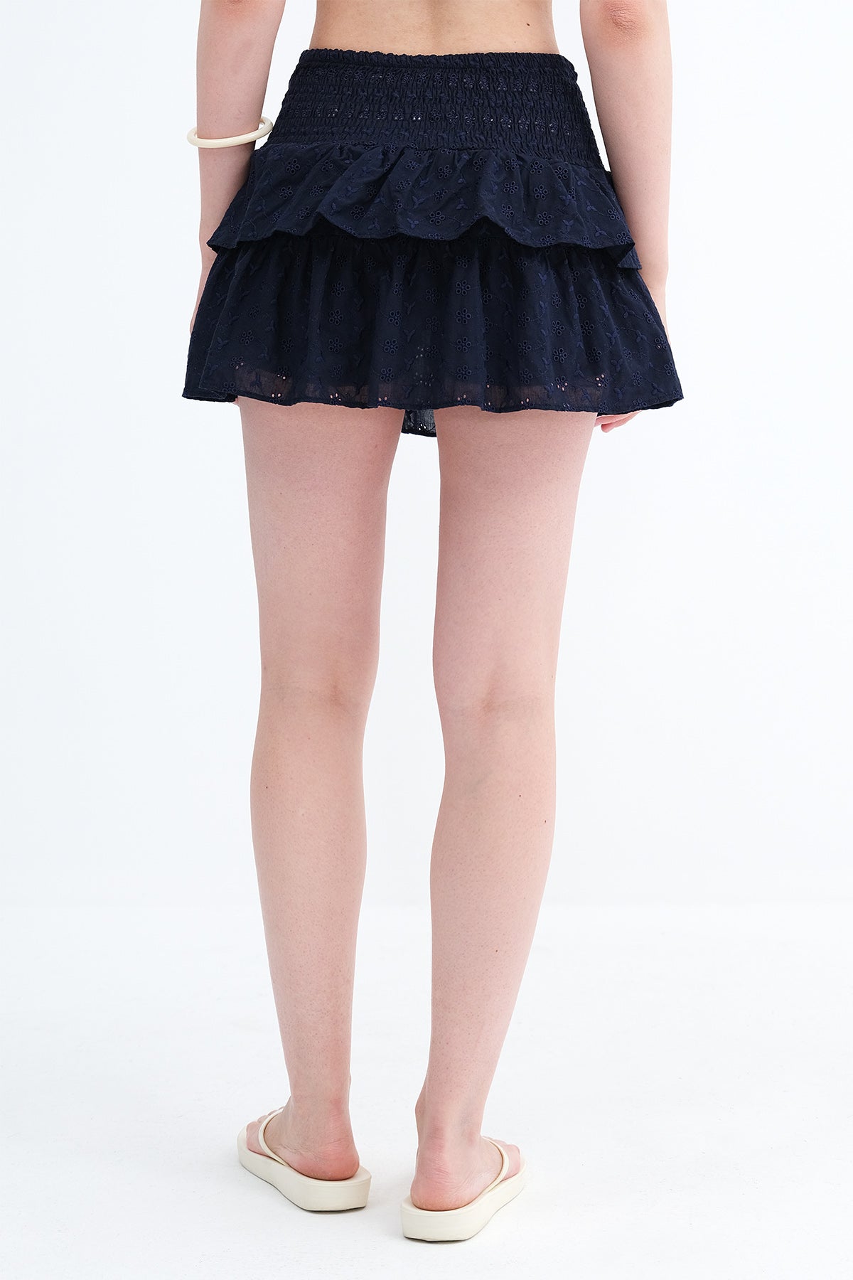Dark-Night-Blue_Gipel-Scalloped-Short-Skirt-addax