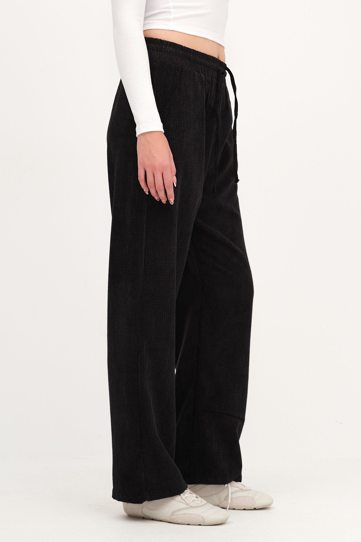 Elastic Waist Velvet Pants