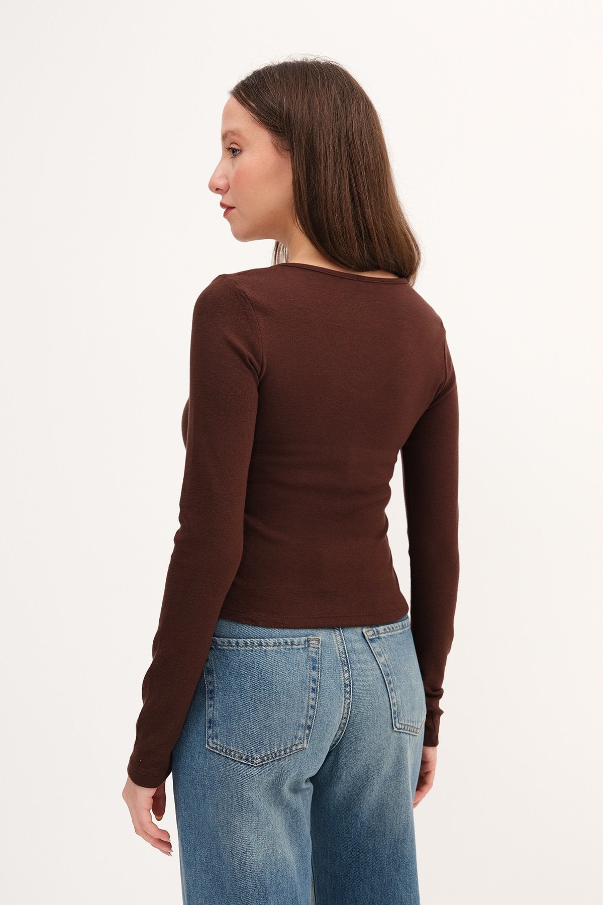 Bitter-Coffee_V-Neck-Long-Sleeve-Basic-Blouse-addax