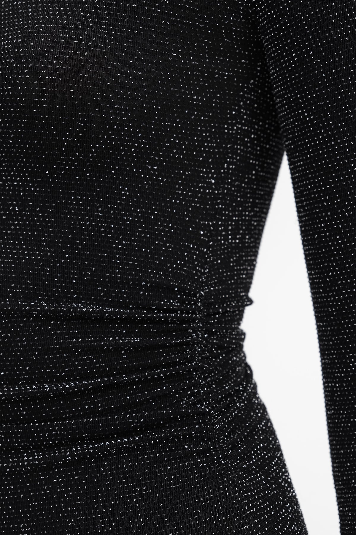 Silvery-Black_Ruched-Mini-Dress-addax