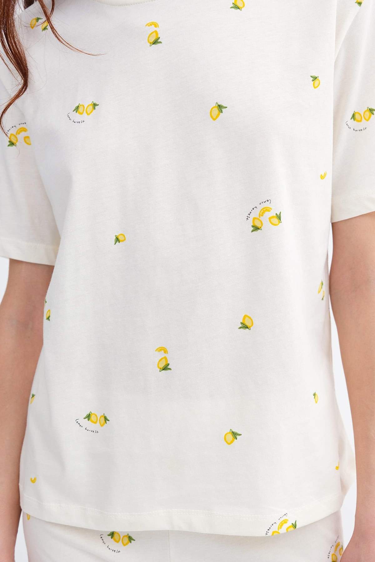 Light-Yellow_Lemon-Print-Shorts-Pajama-Set-addax