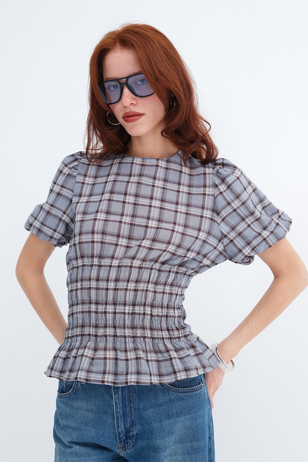Blue_Gingham-Elastic-Blouse-addax