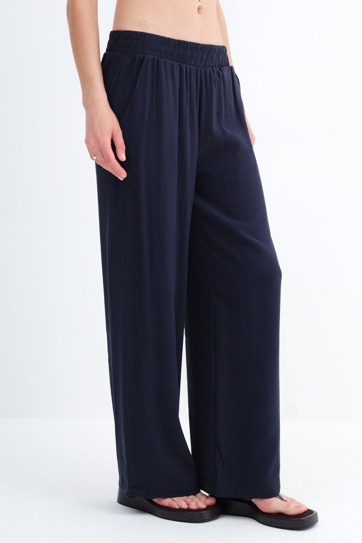 Dark-Night-Blue_Pants-with-Elastic-Waist-addax