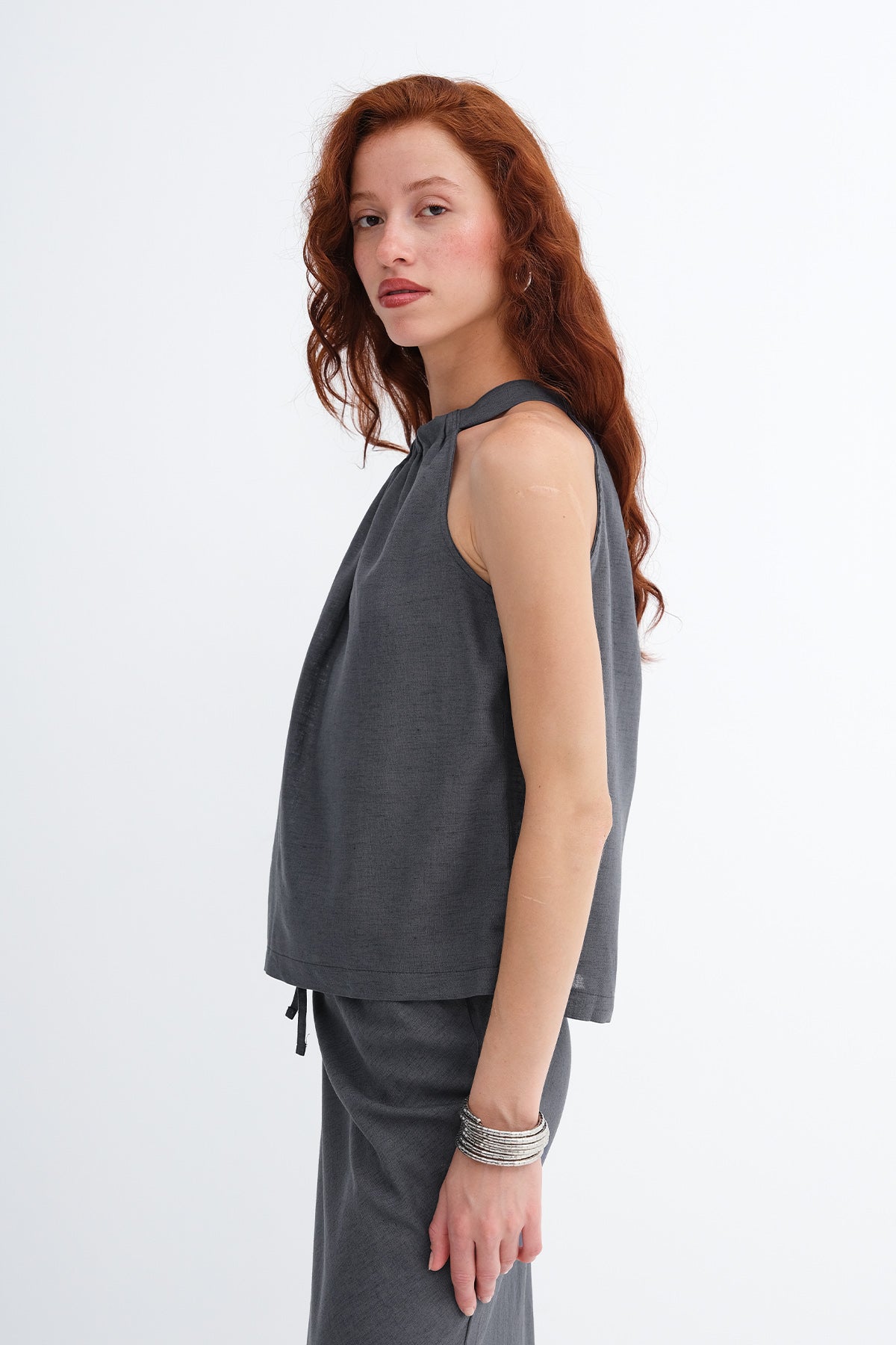 Charcoal_Sleeveless-Neckline-Blend-Blouse-addax