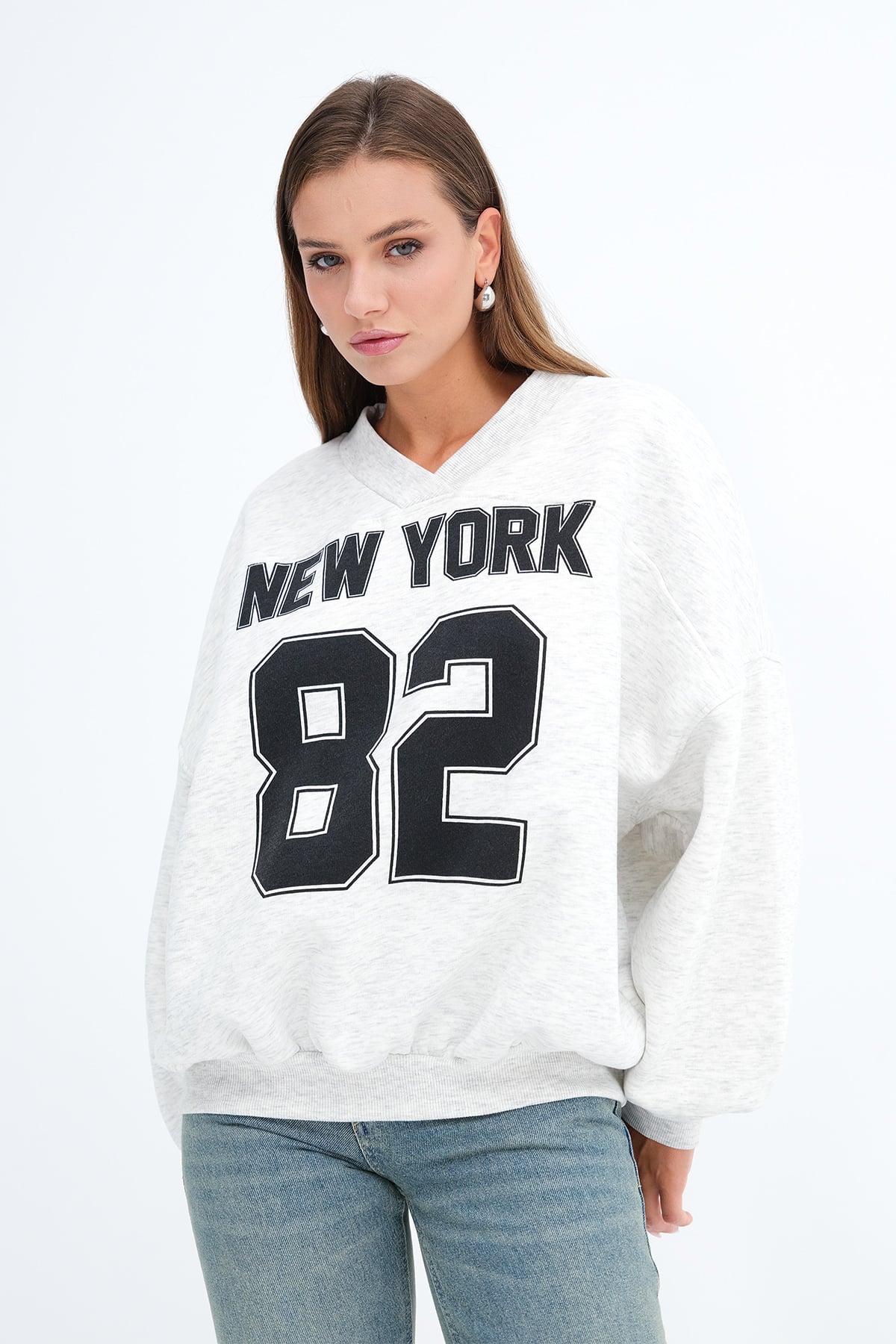 Grey-Melange_Printed-Fleece-Sweatshirt-addax