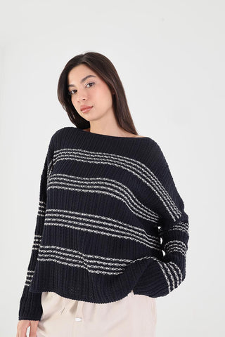 Knit Sweater With Striped K10230