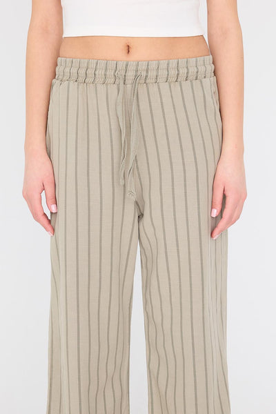 Striped Trousers With Waist Ties PN5142