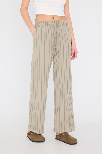 Striped Trousers With Waist Ties PN5142