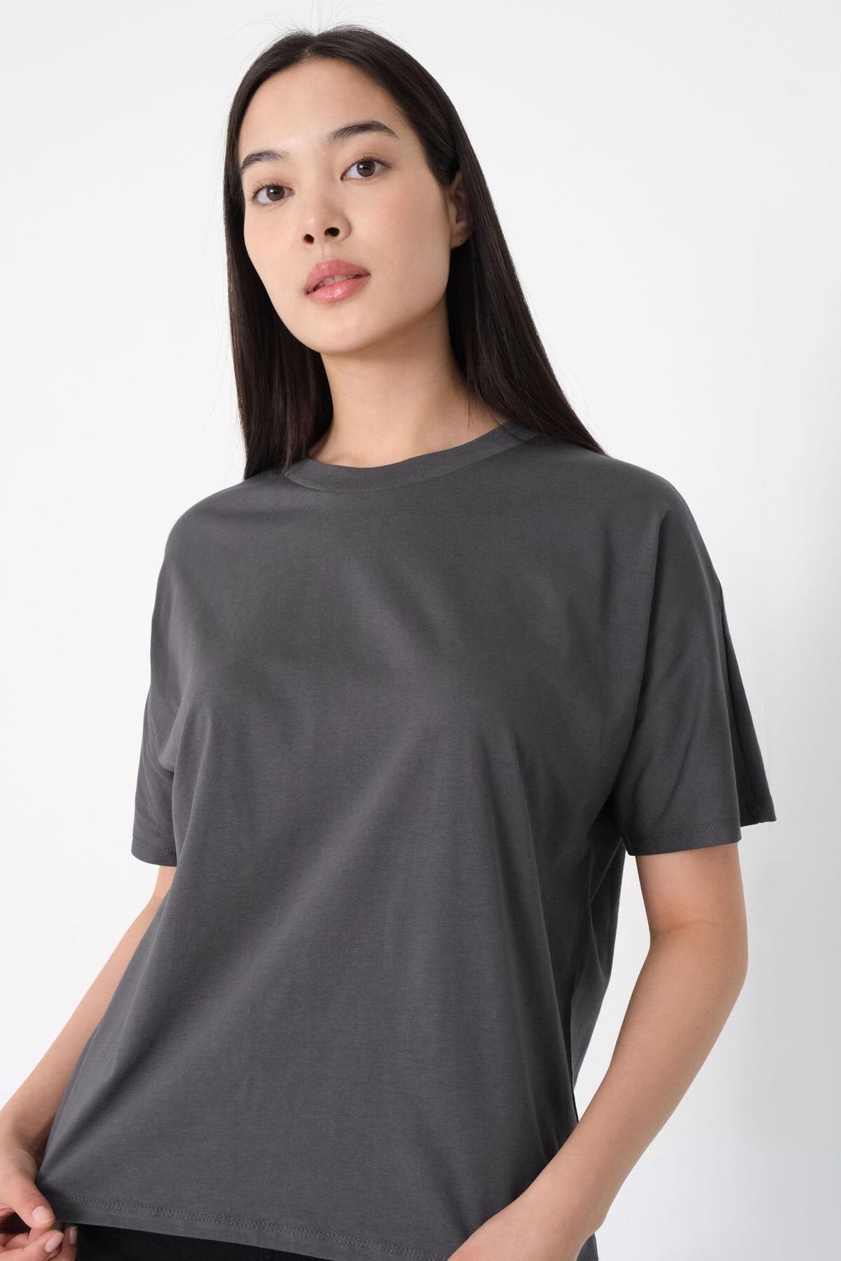Lead-Grey_Oversized-Basic-T-shirt-addax