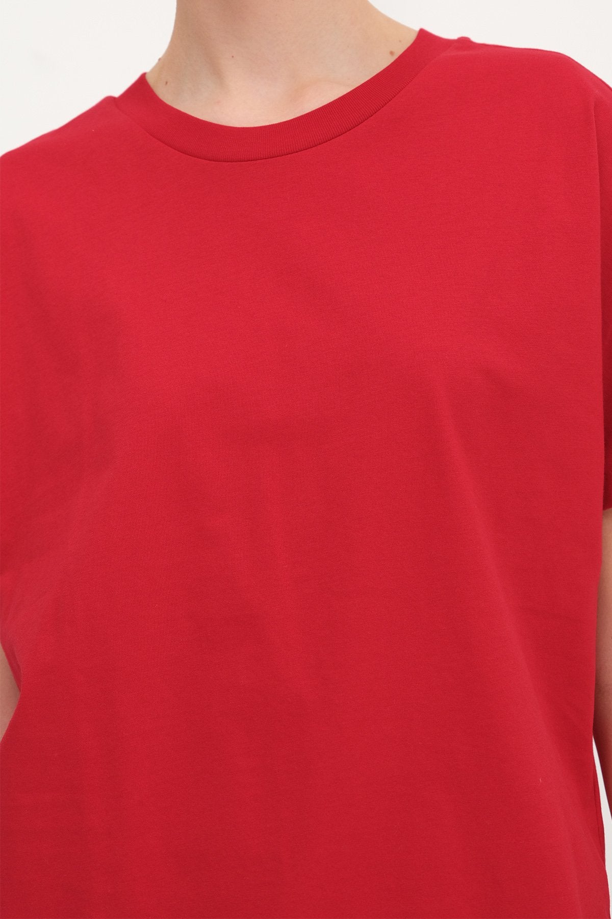 Bright Red_ Oversized-Basic-T-shirt-addax