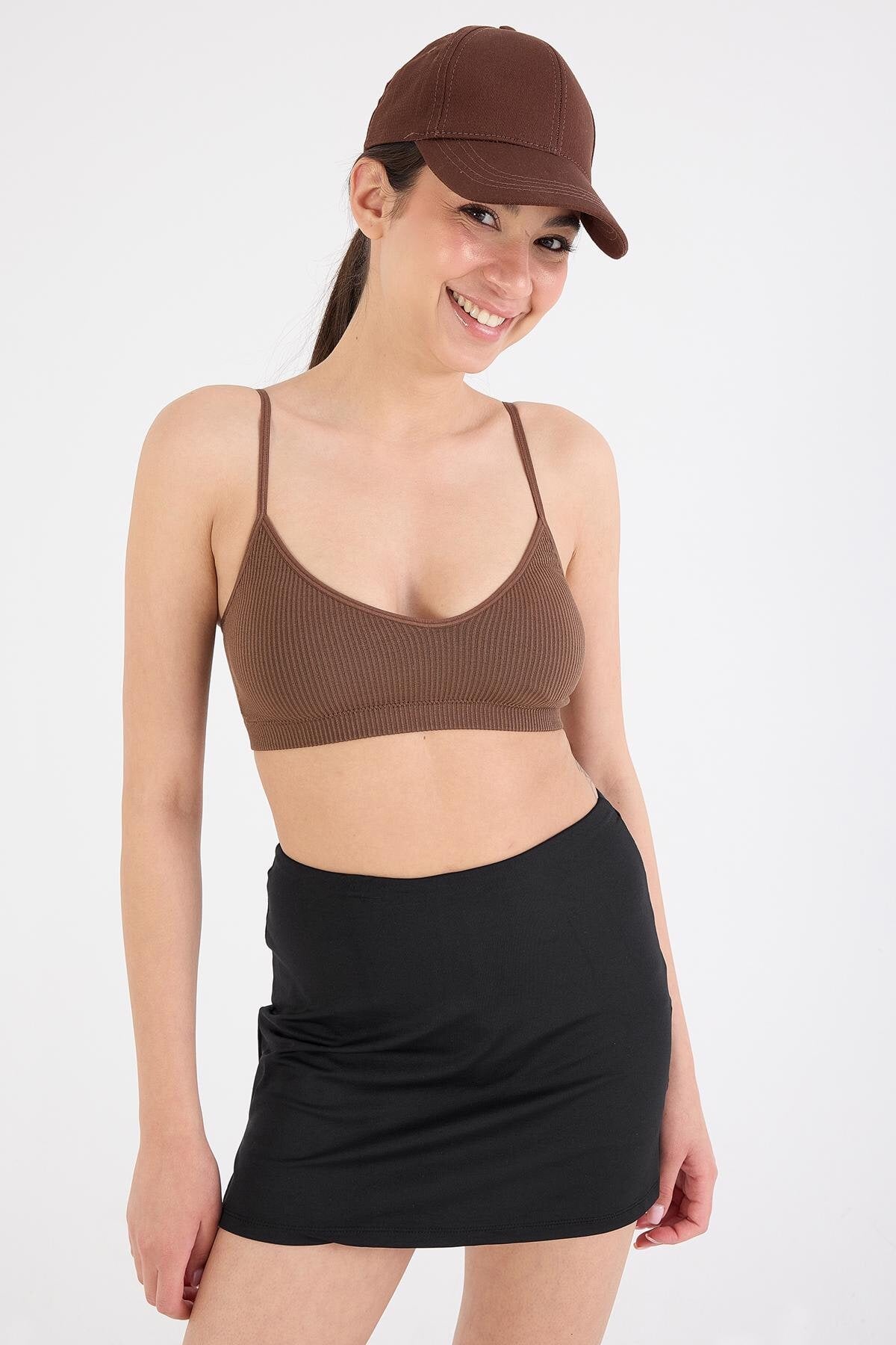 Dark-Brown_Padded-Seamless-Top-addax