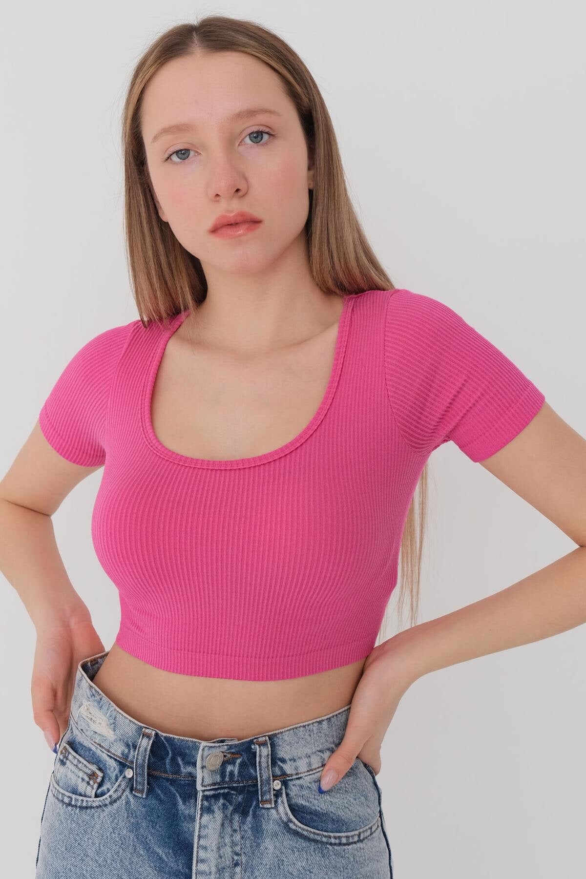 Fuchsia_Seamless-Blouse-addax