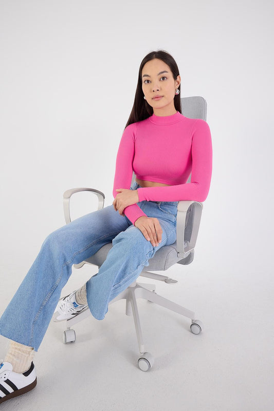 Fuchsia_Long-Sleeve-Seamless-Crop-Top-addax