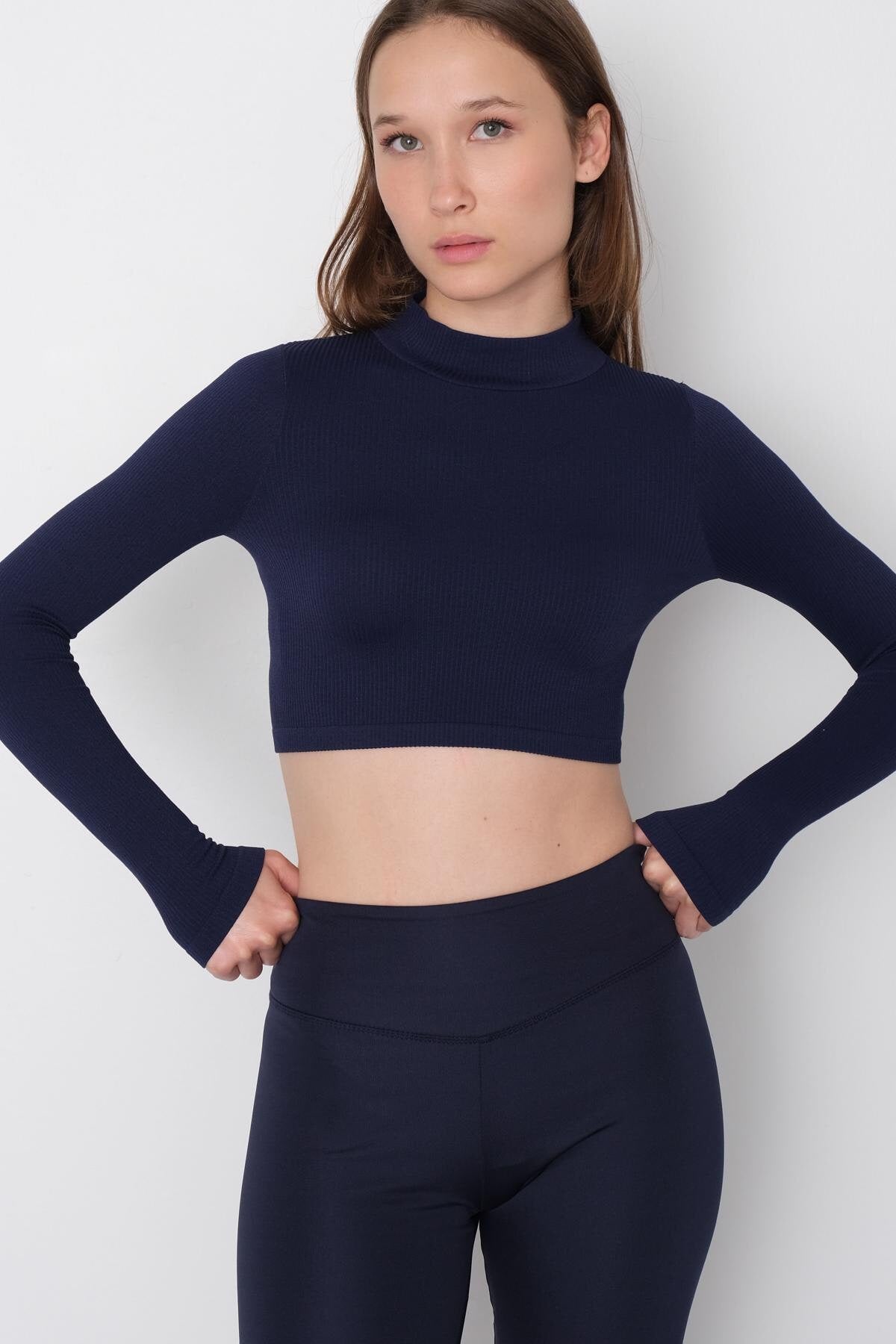 Night-Blue_Long-Sleeve-Seamless-Crop-Top-addax