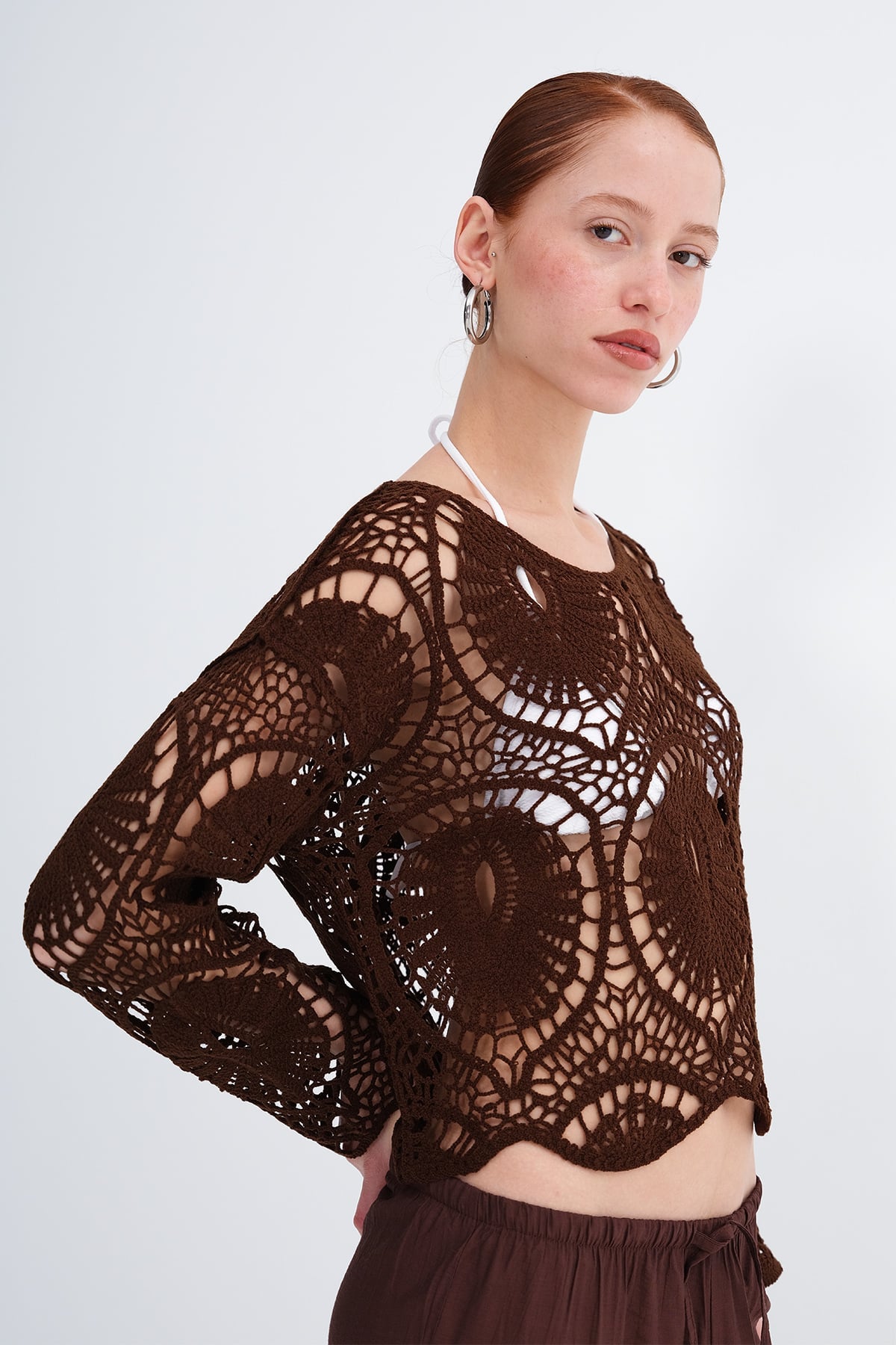 Brown_Lace-Detailed-Blouse-With-Round-Neck-addax