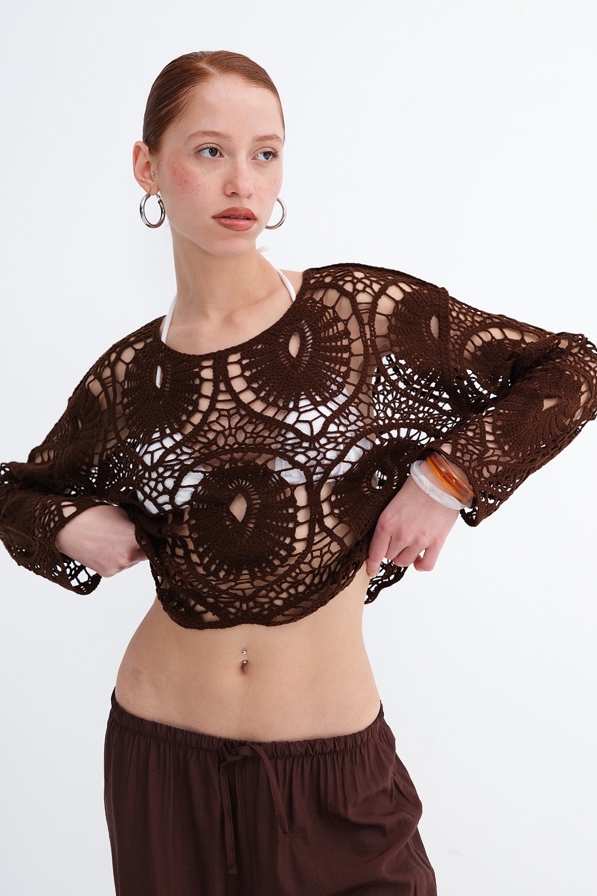 Brown_Lace-Detailed-Blouse-With-Round-Neck-addax