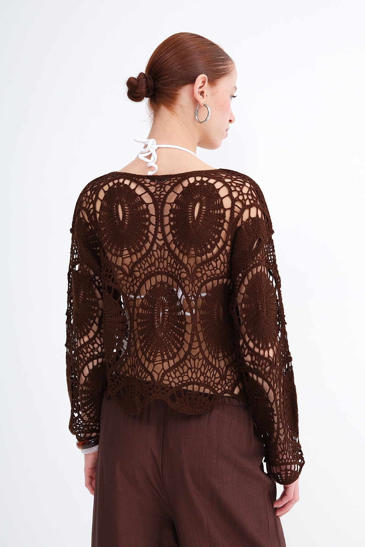 Brown_Lace-Detailed-Blouse-With-Round-Neck-addax