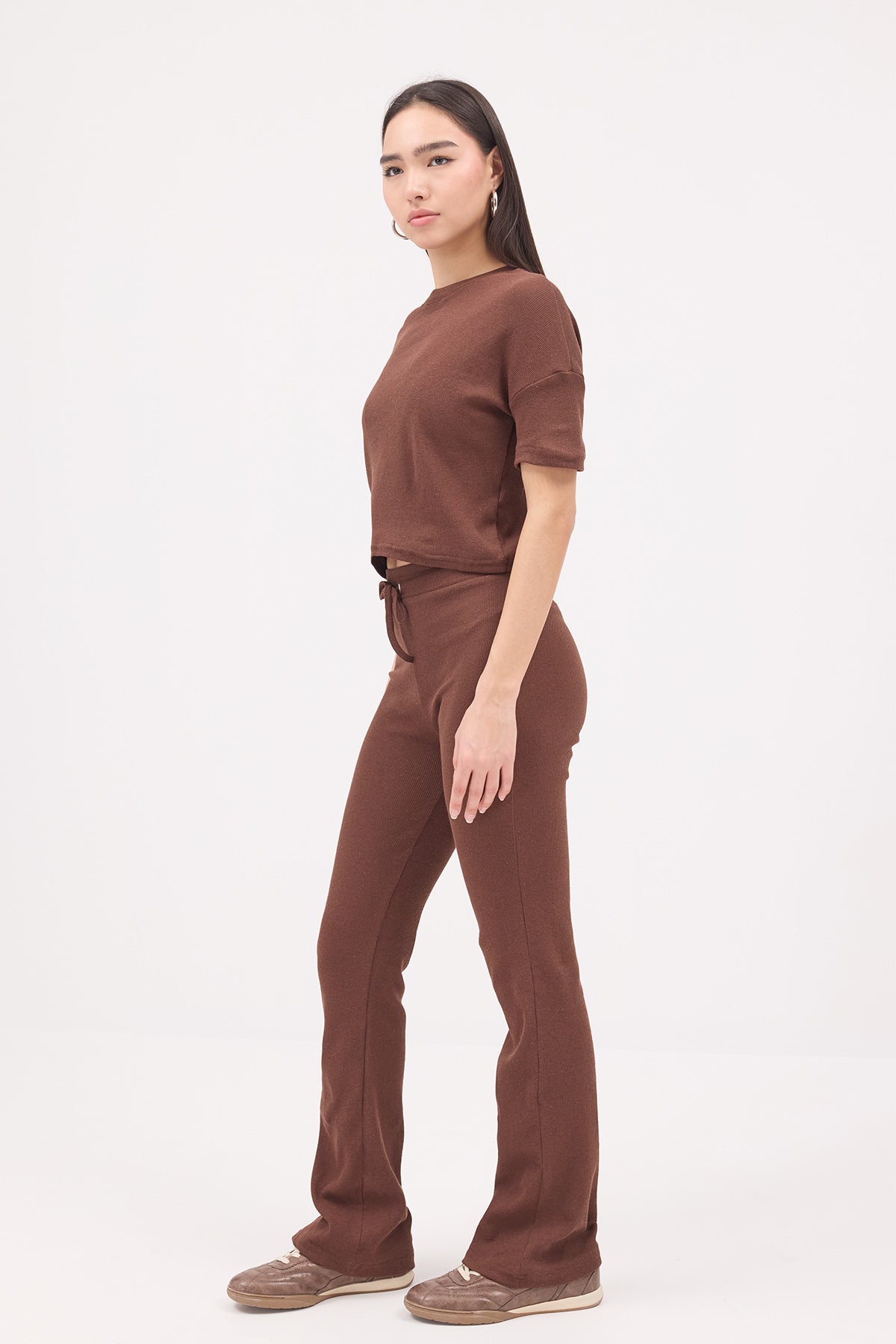 Brown_Short-Sleeve-Top-Bottom-Set-addax