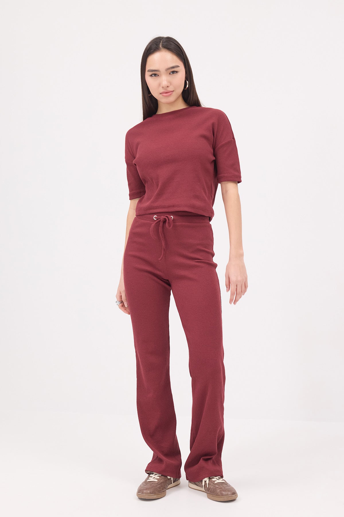 Burgundy_Short-Sleeve-Top-Bottom-Set-addax