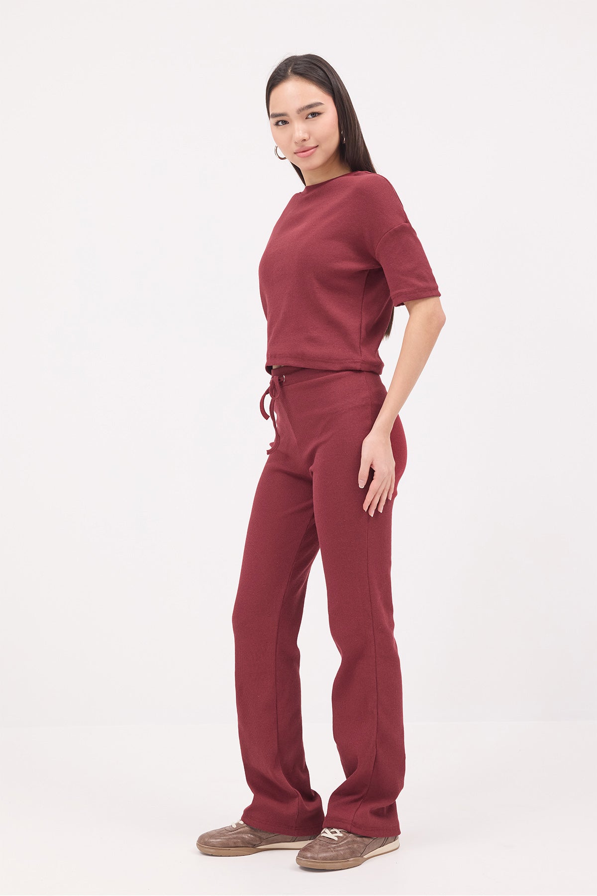 Burgundy_Short-Sleeve-Top-Bottom-Set-addax