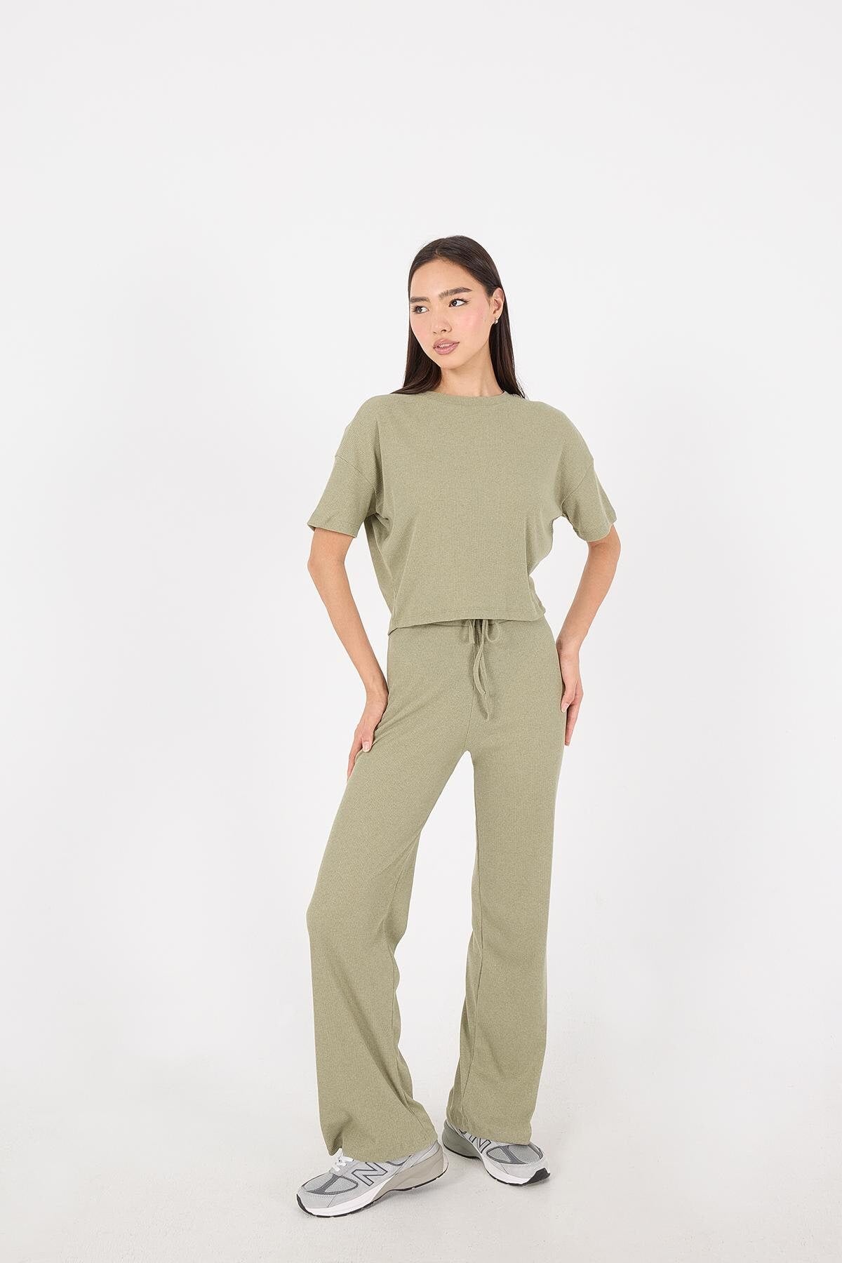 Light-Khaki_Short-Sleeve-Top-Bottom-Set-addax