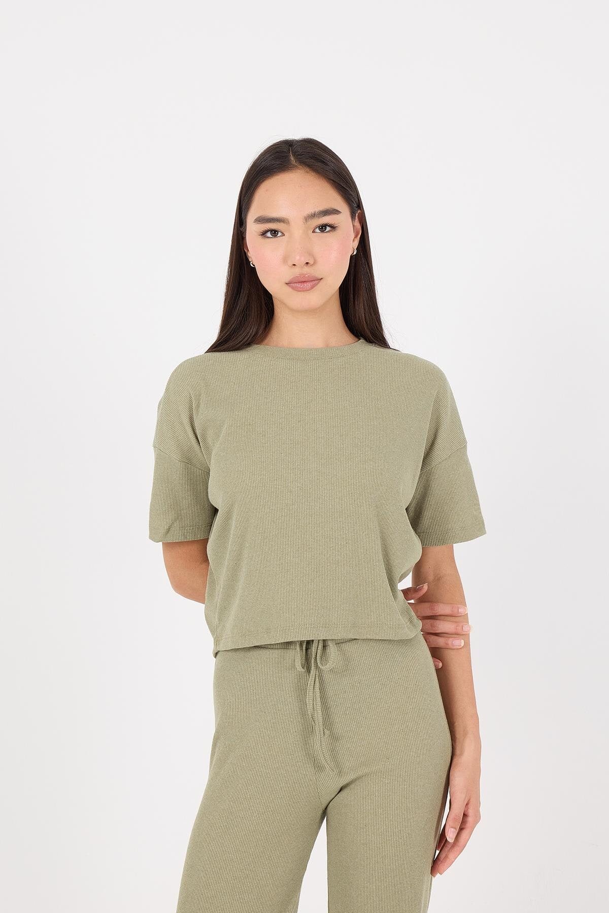 Light-Khaki_Short-Sleeve-Top-Bottom-Set-addax