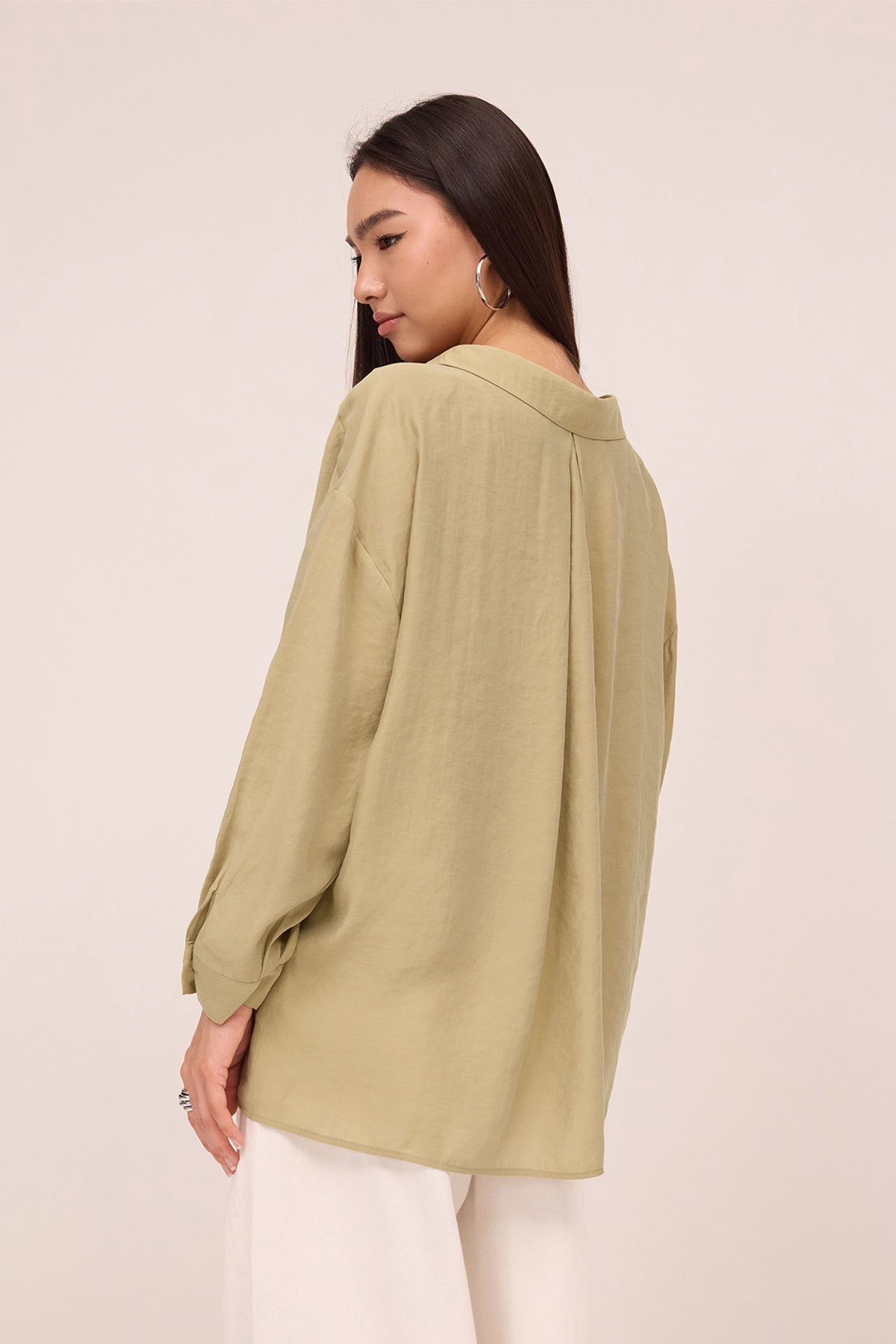 Khaki_Oversize-Shirt-With-Pocket-Detail-addax