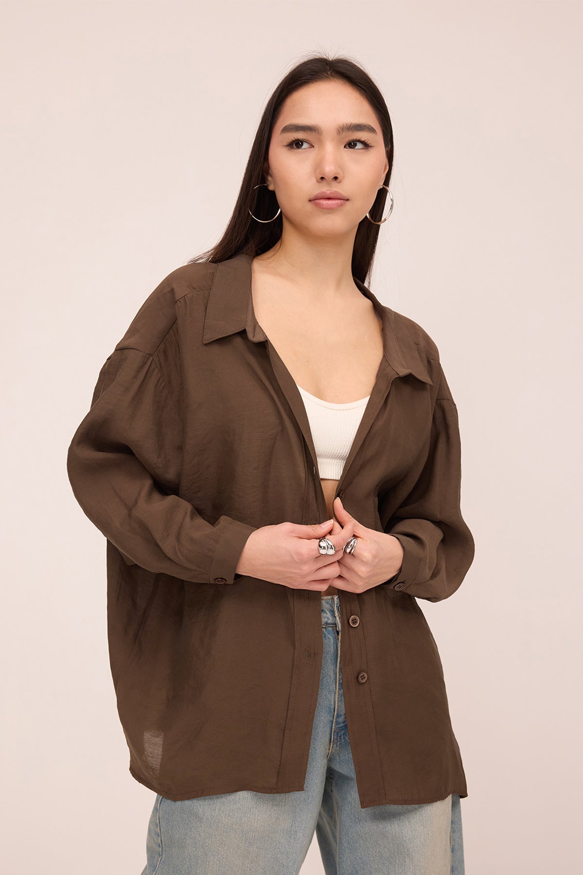 Brown_Oversize-Shirt-With-Pocket-Detail-addax