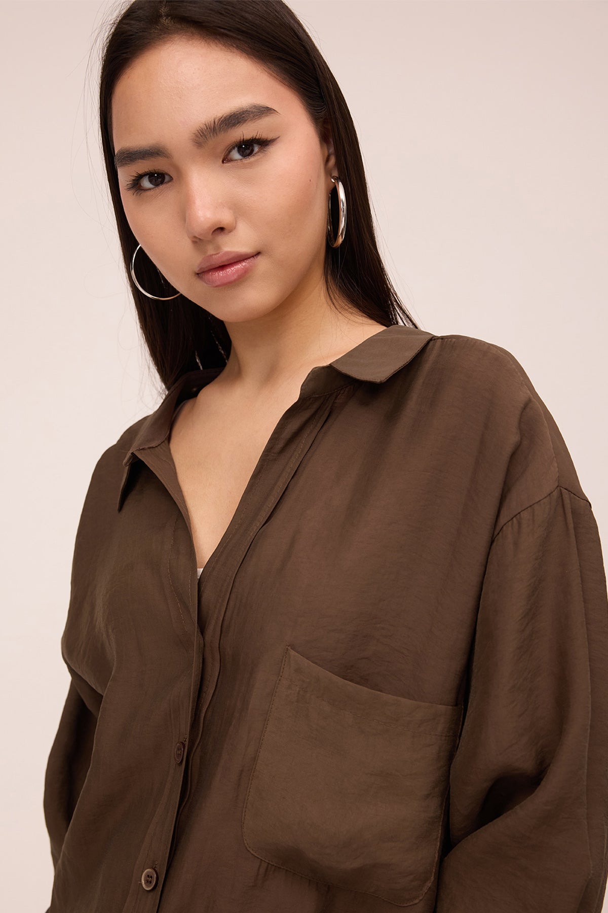 Brown_Oversize-Shirt-With-Pocket-Detail-addax