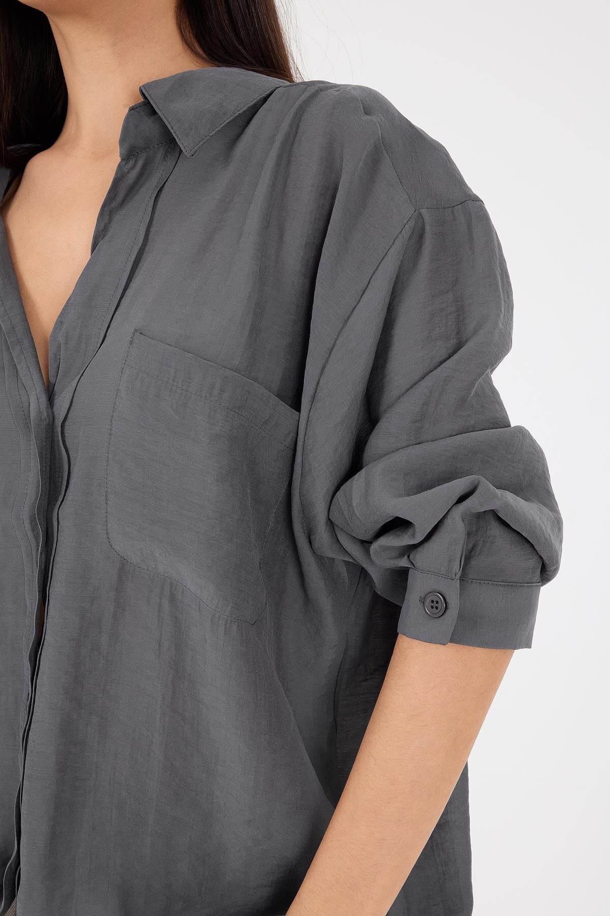 Charcoal_Oversize-Shirt-With-Pocket-Detail-addax
