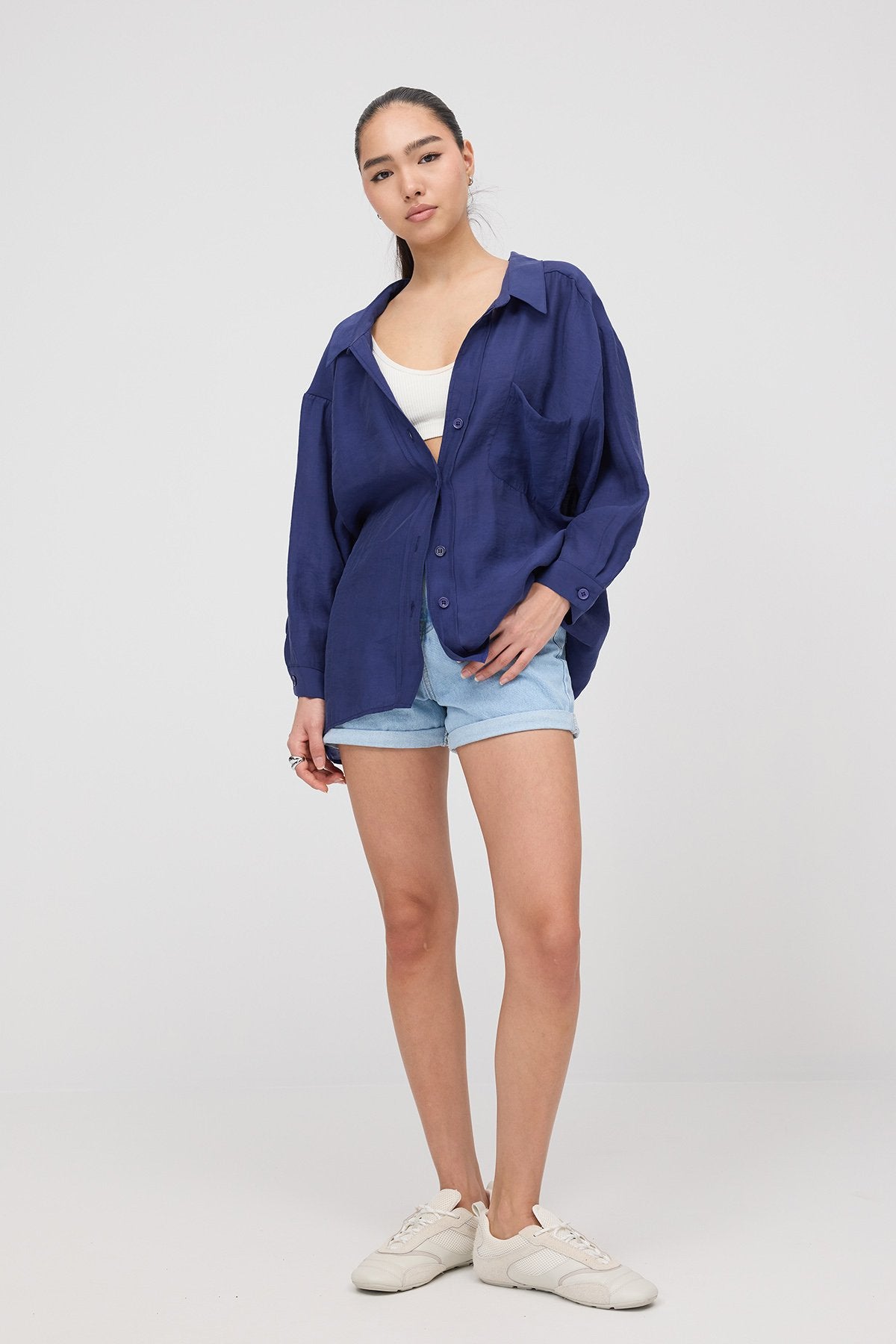 Night-Blue_Oversize-Shirt-With-Pocket-Detail-addax