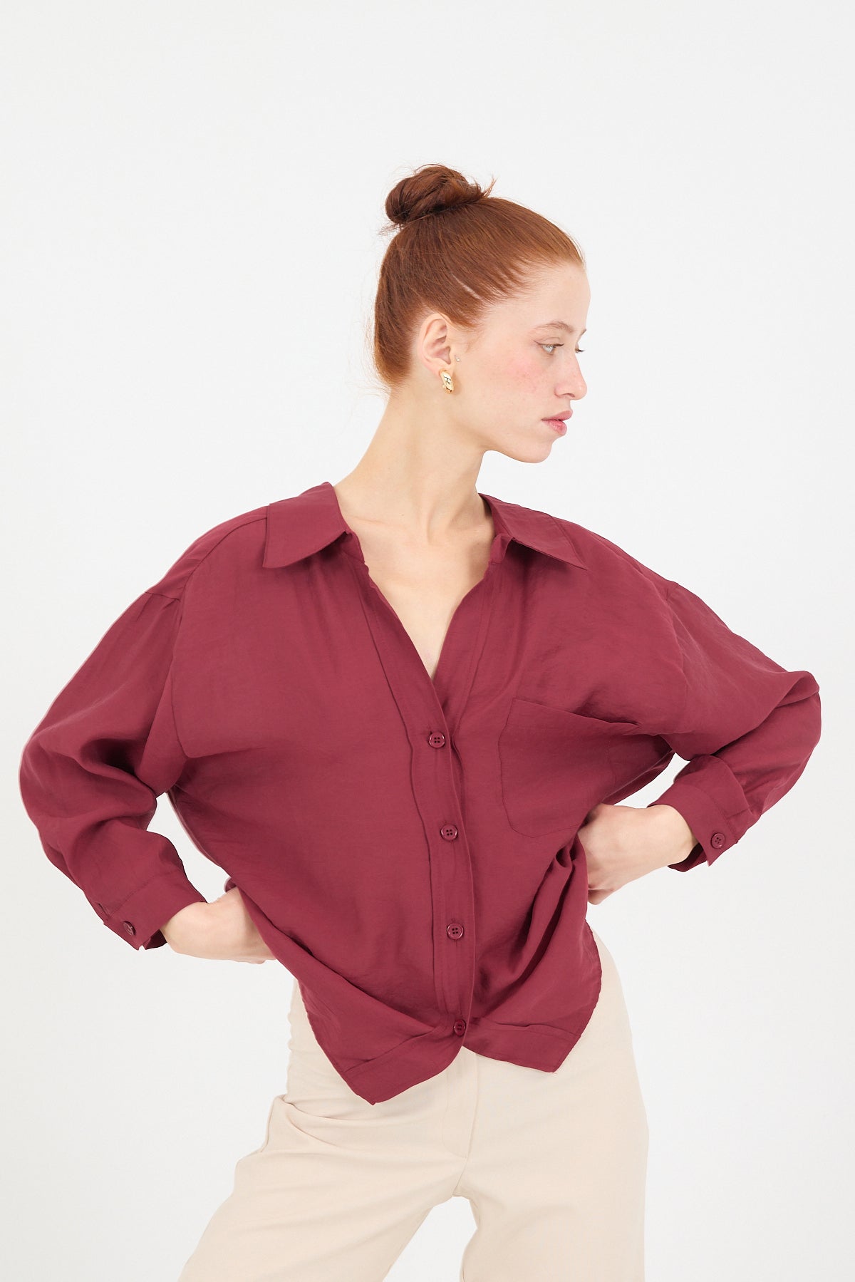 Burgundy_Oversize-Shirt-With-Pocket-Detail-addax
