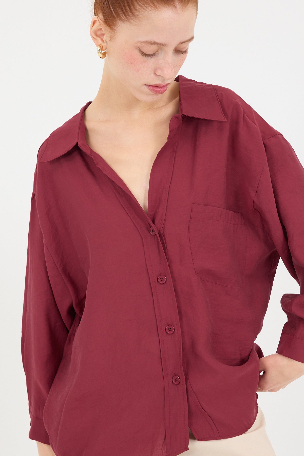 Burgundy_Oversize-Shirt-With-Pocket-Detail-addax