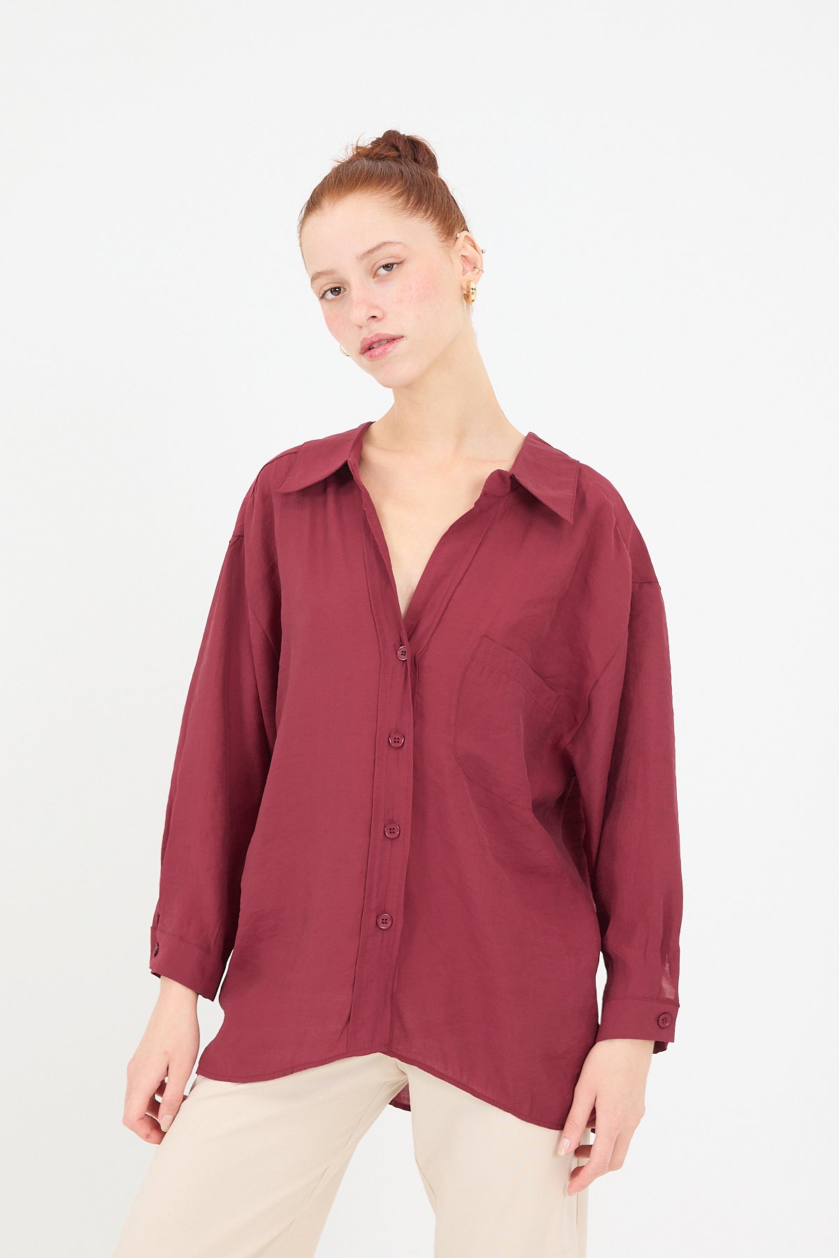 Burgundy_Oversize-Shirt-With-Pocket-Detail-addax