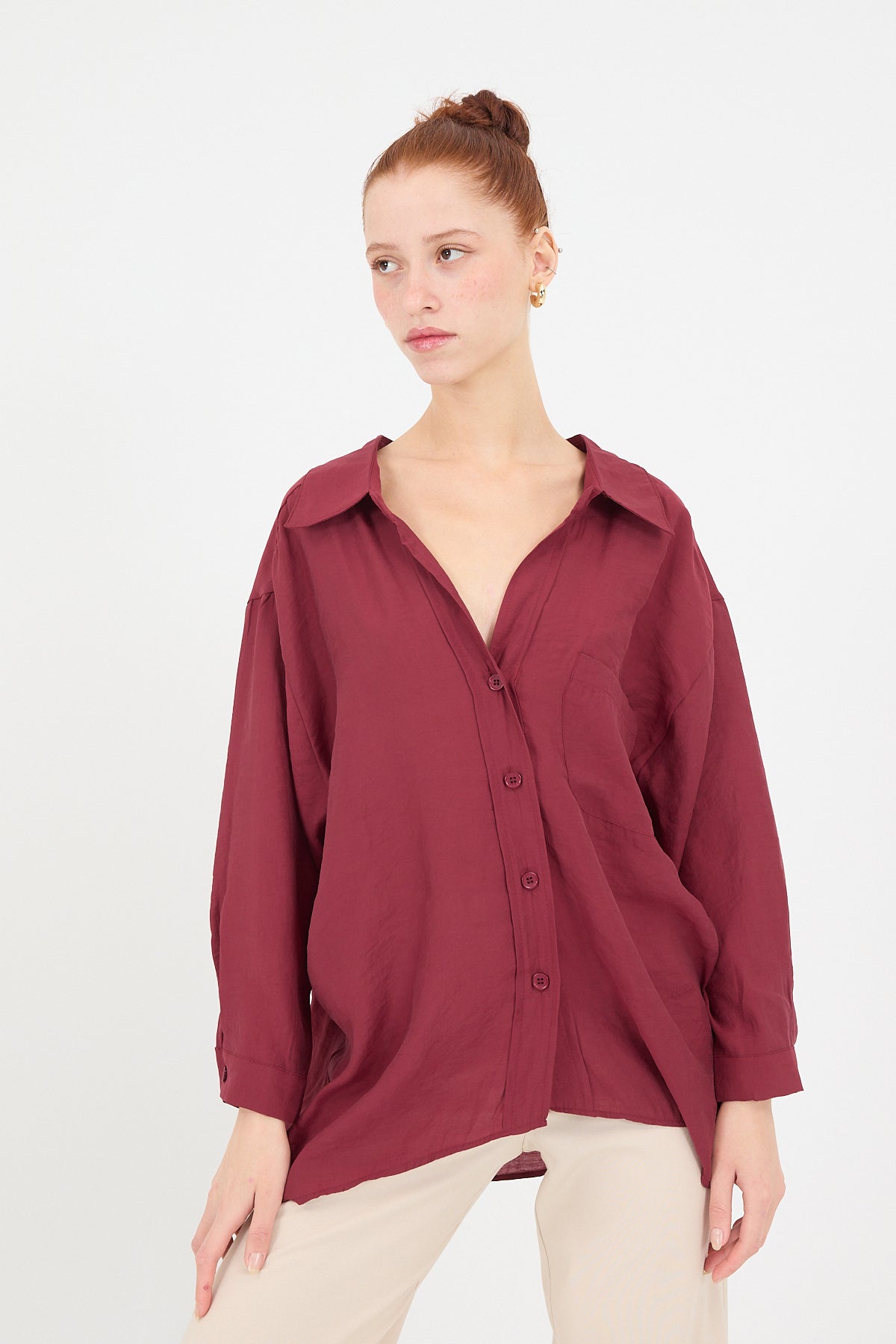 Burgundy_Oversize-Shirt-With-Pocket-Detail-addax