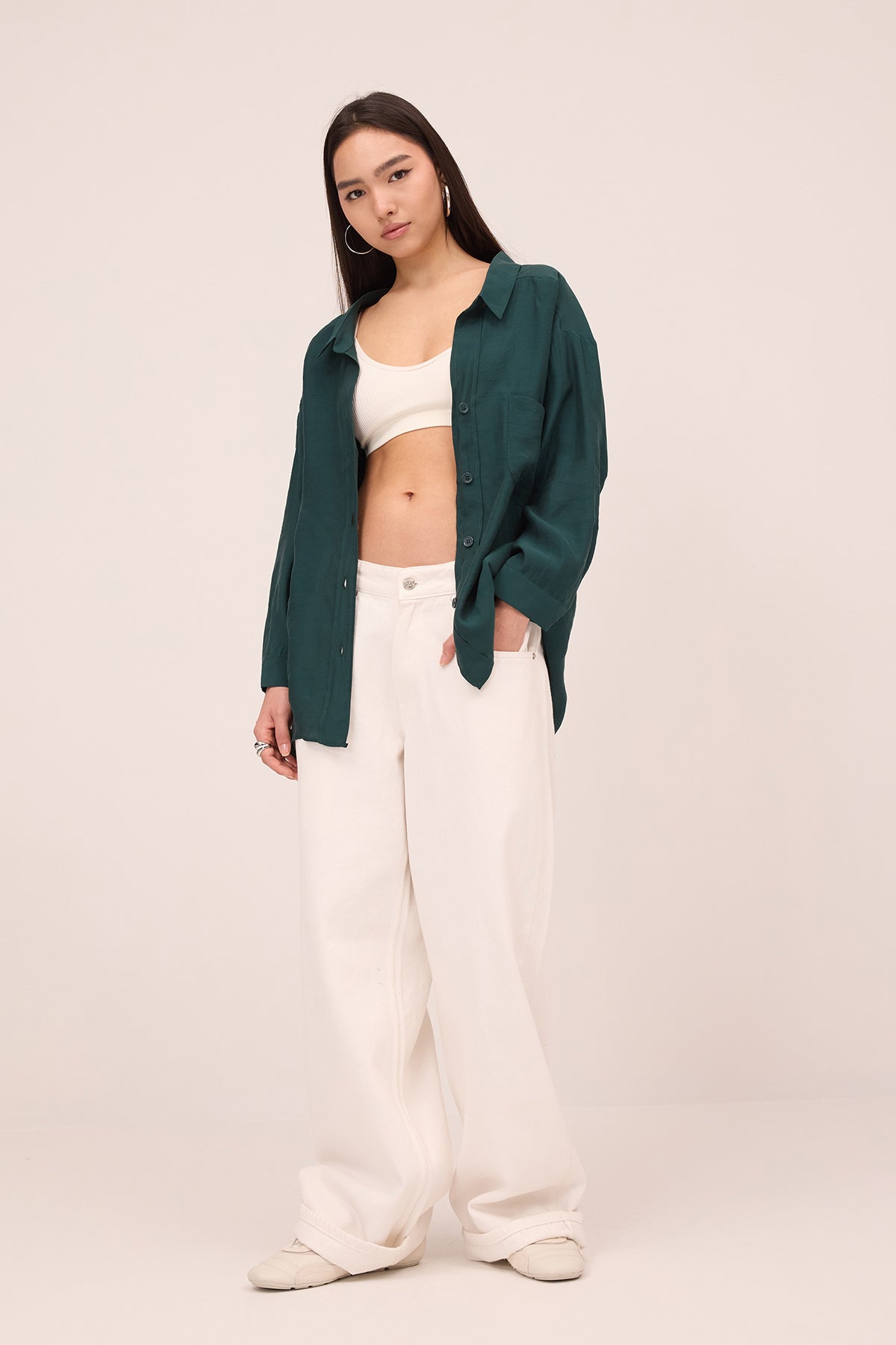 Emerald_Oversize-Shirt-With-Pocket-Detail-addax