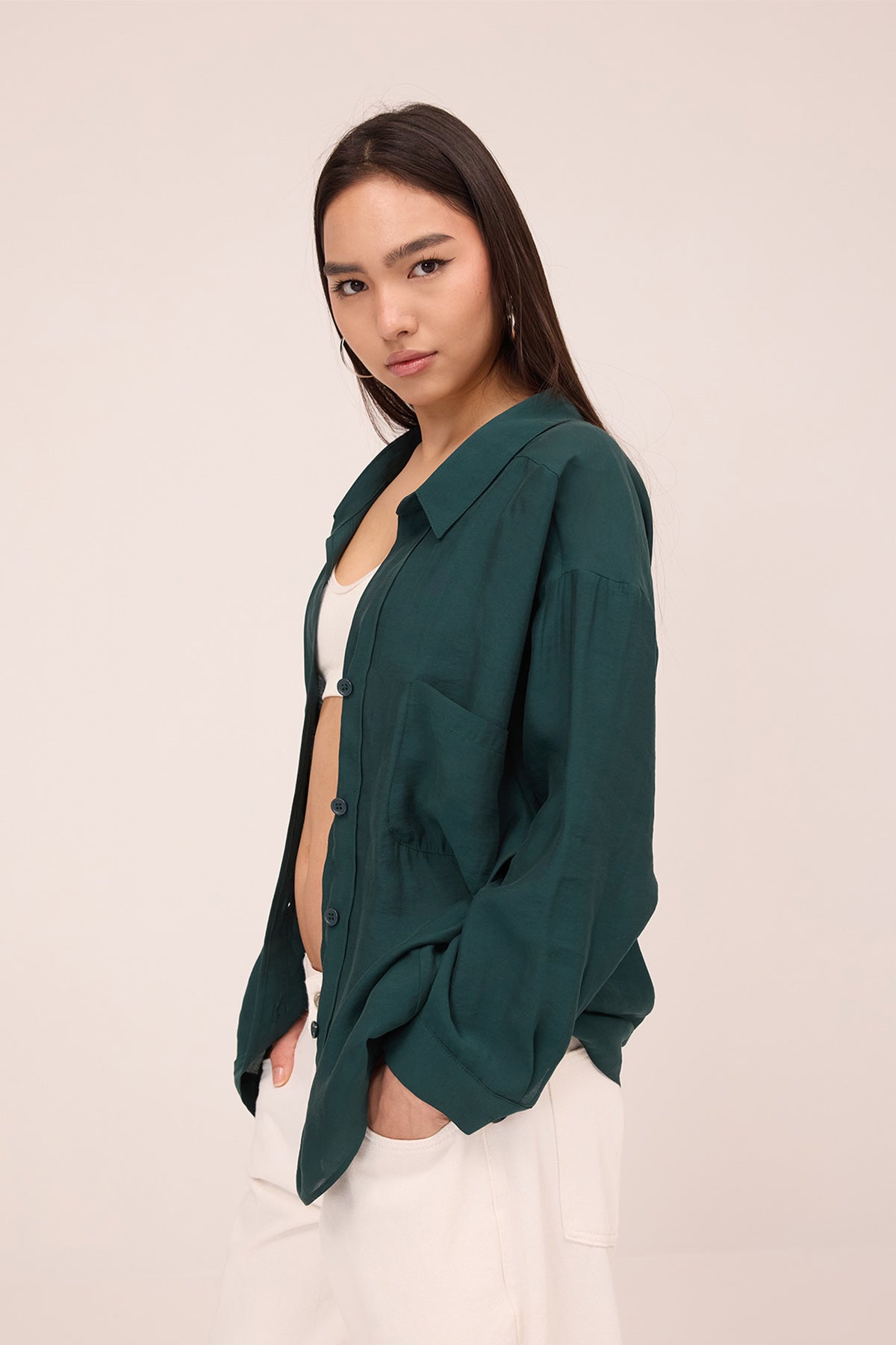 Emerald_Oversize-Shirt-With-Pocket-Detail-addax