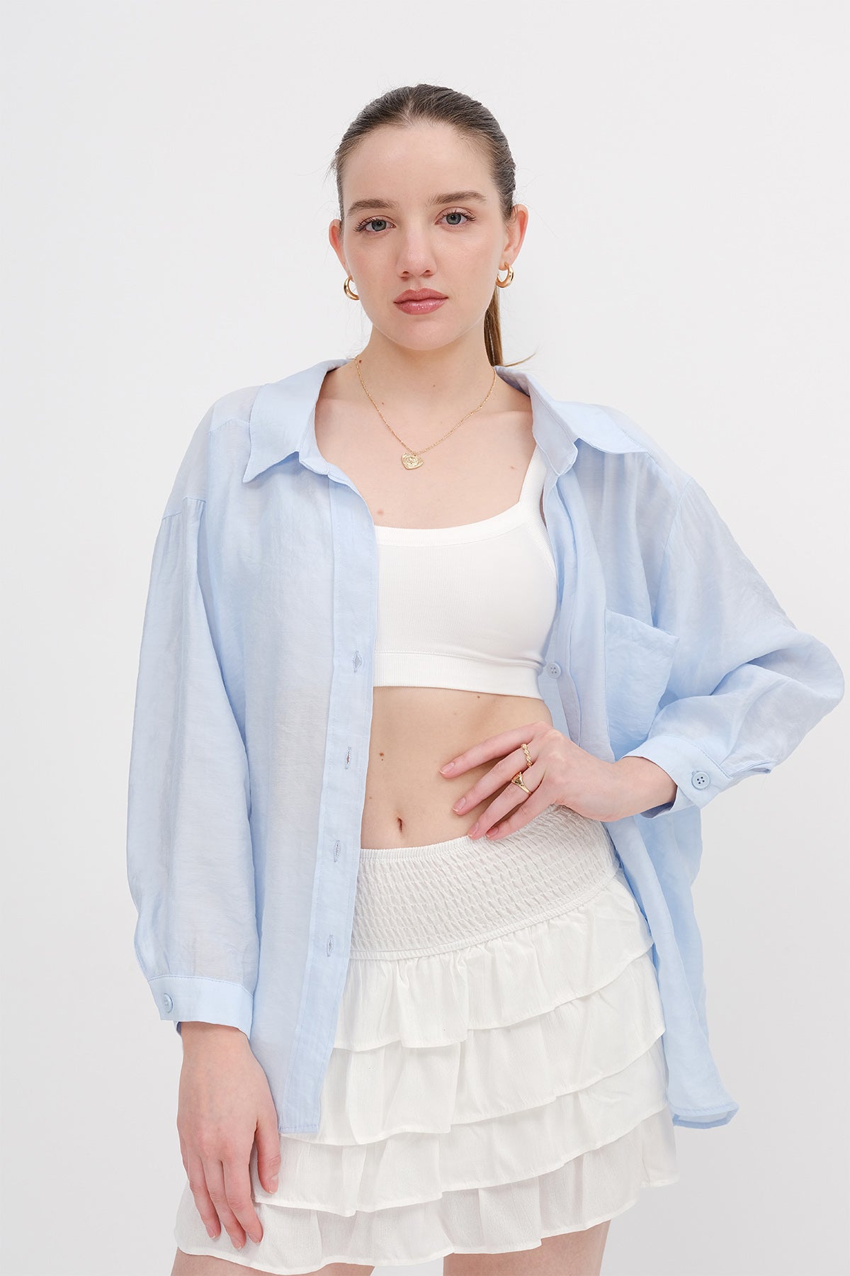 Baby-Blue_Oversize-Shirt-With-Pocket-Detail-addax