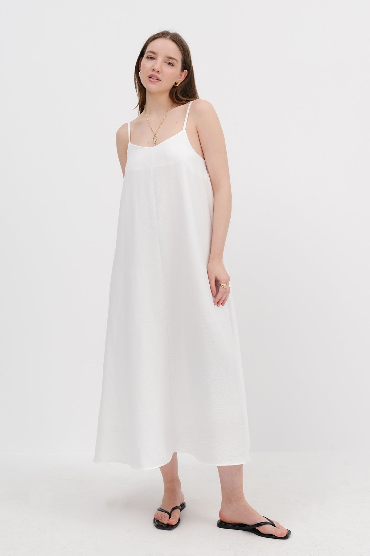White_V-Neck-Dress-With-Straps-addax