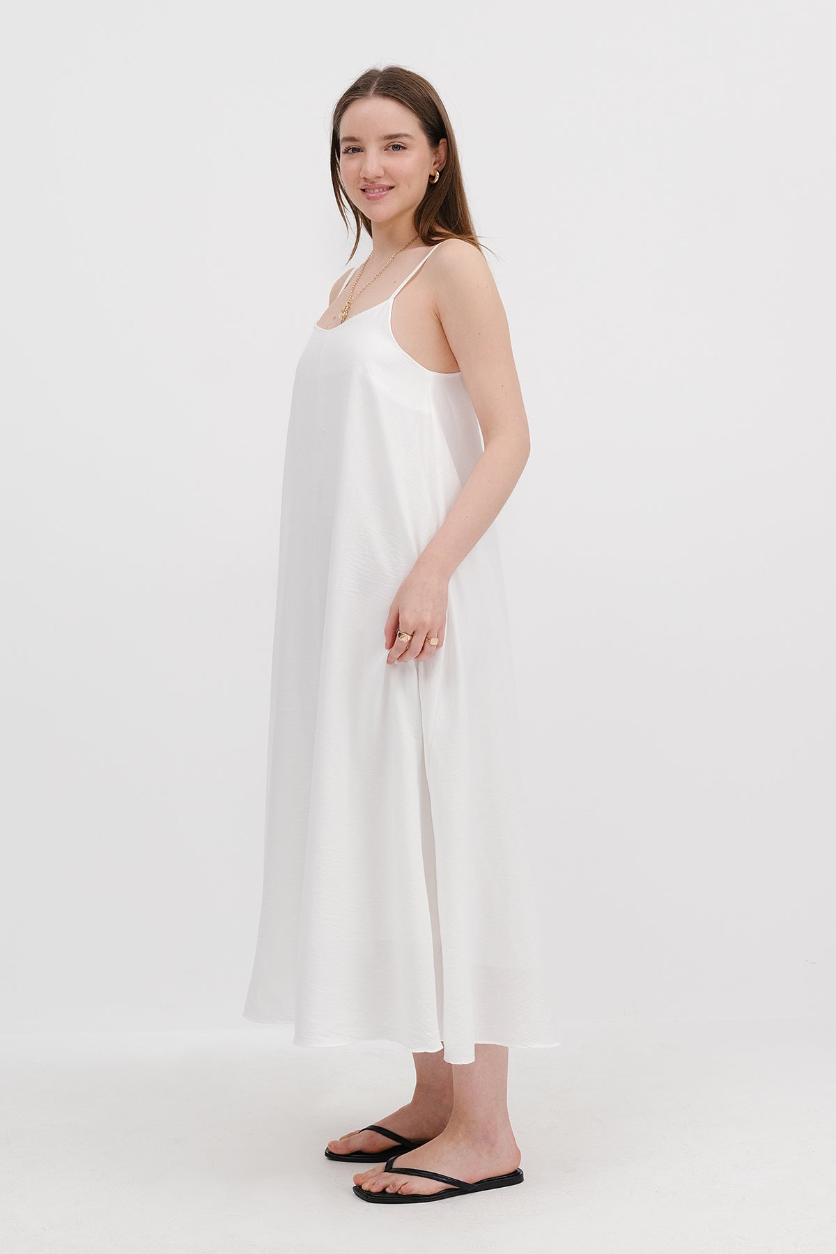 White_V-Neck-Dress-With-Straps-addax