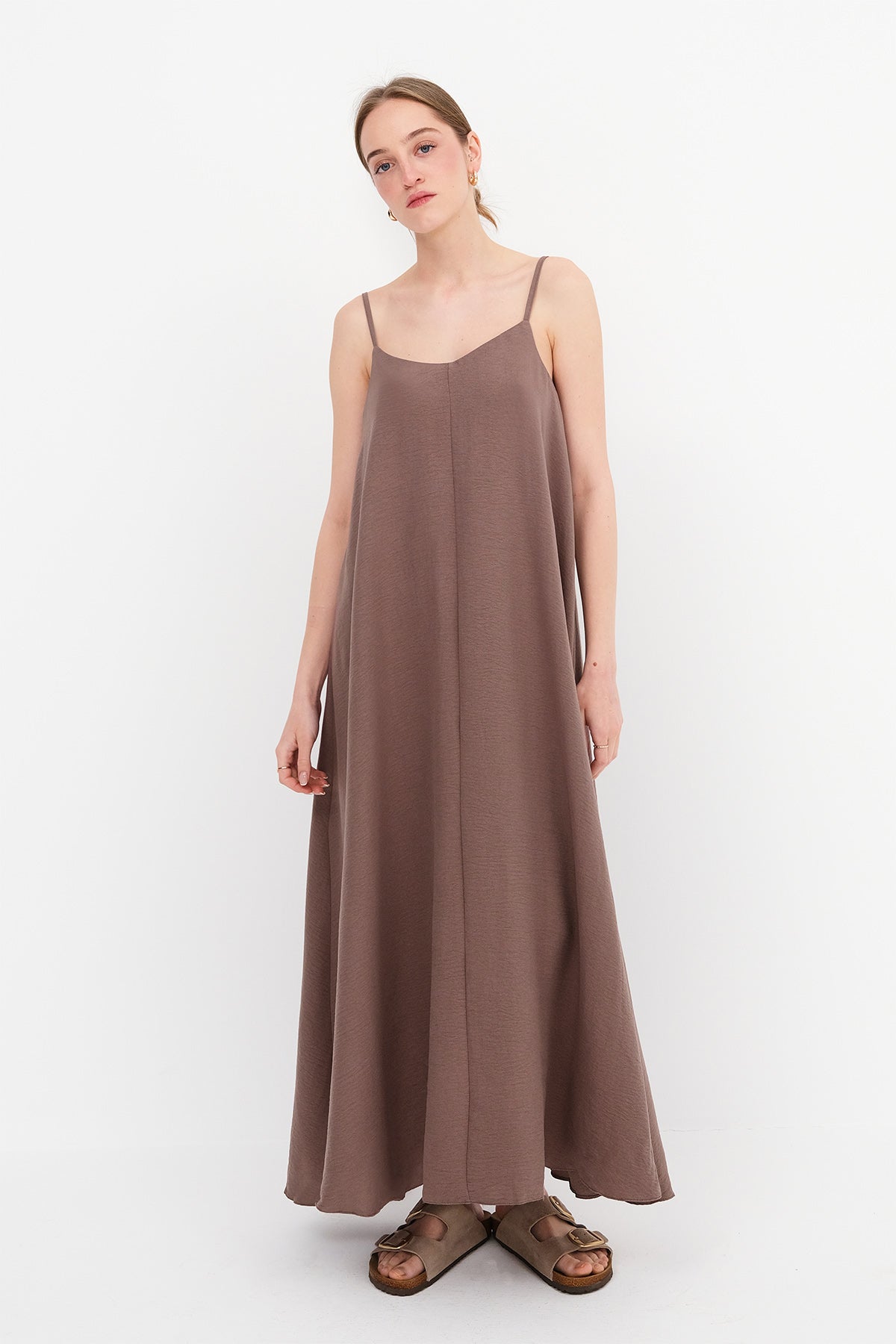 Brown_V-Neck-Dress-With-Straps-addax