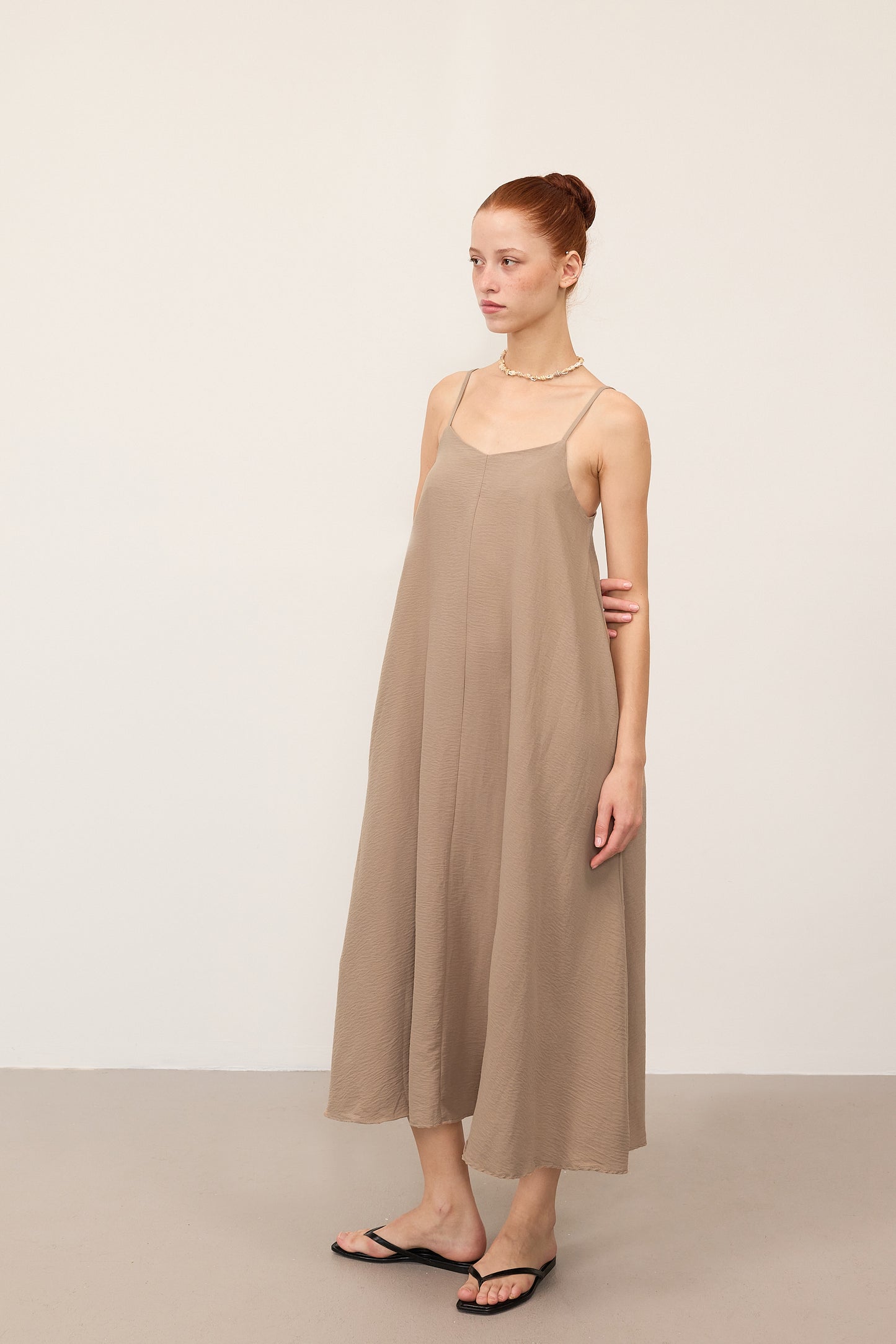 Camel_V-Neck-Dress-With-Straps-addax
