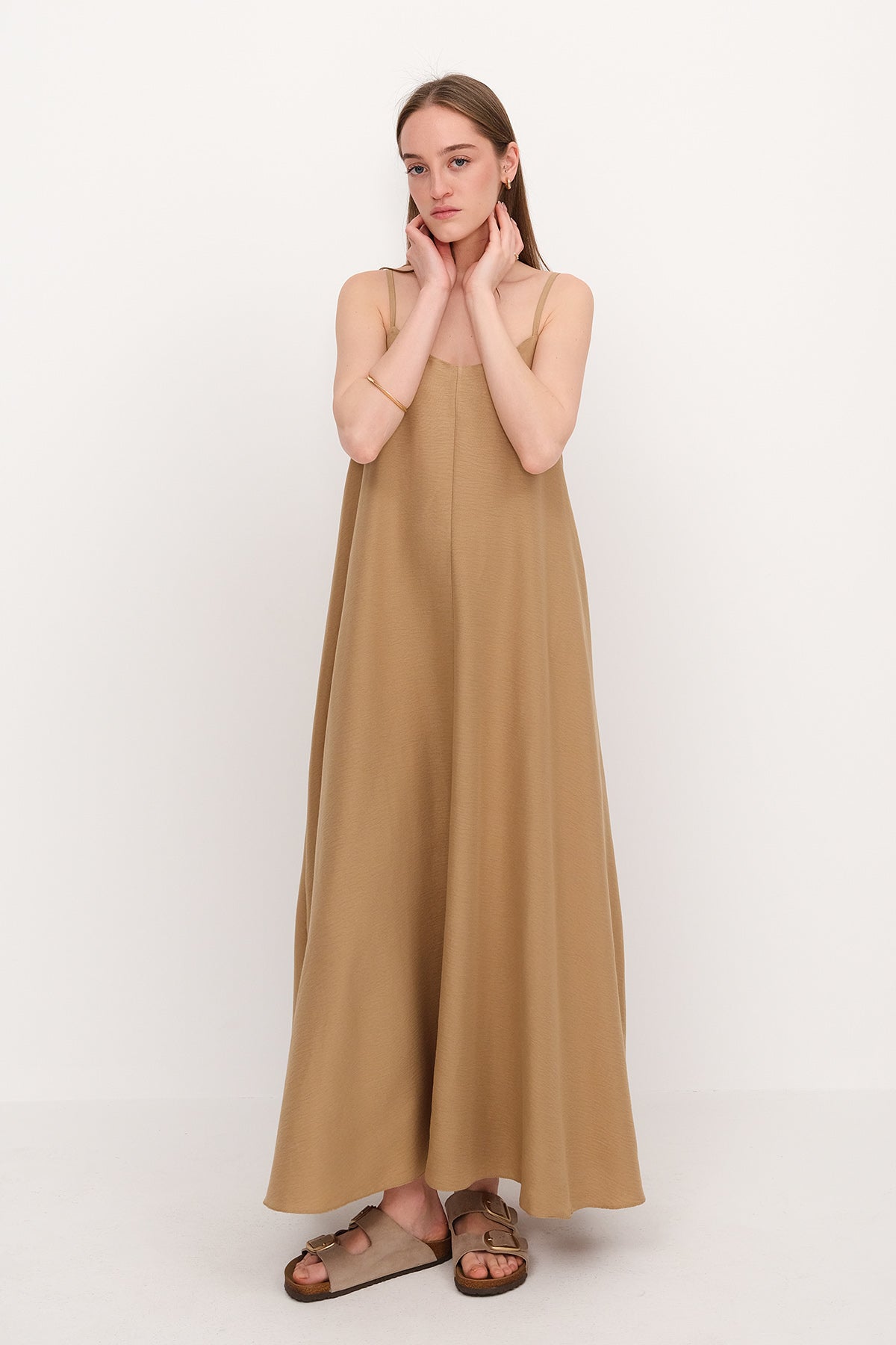 Green_V-Neck-Dress-With-Straps-addax