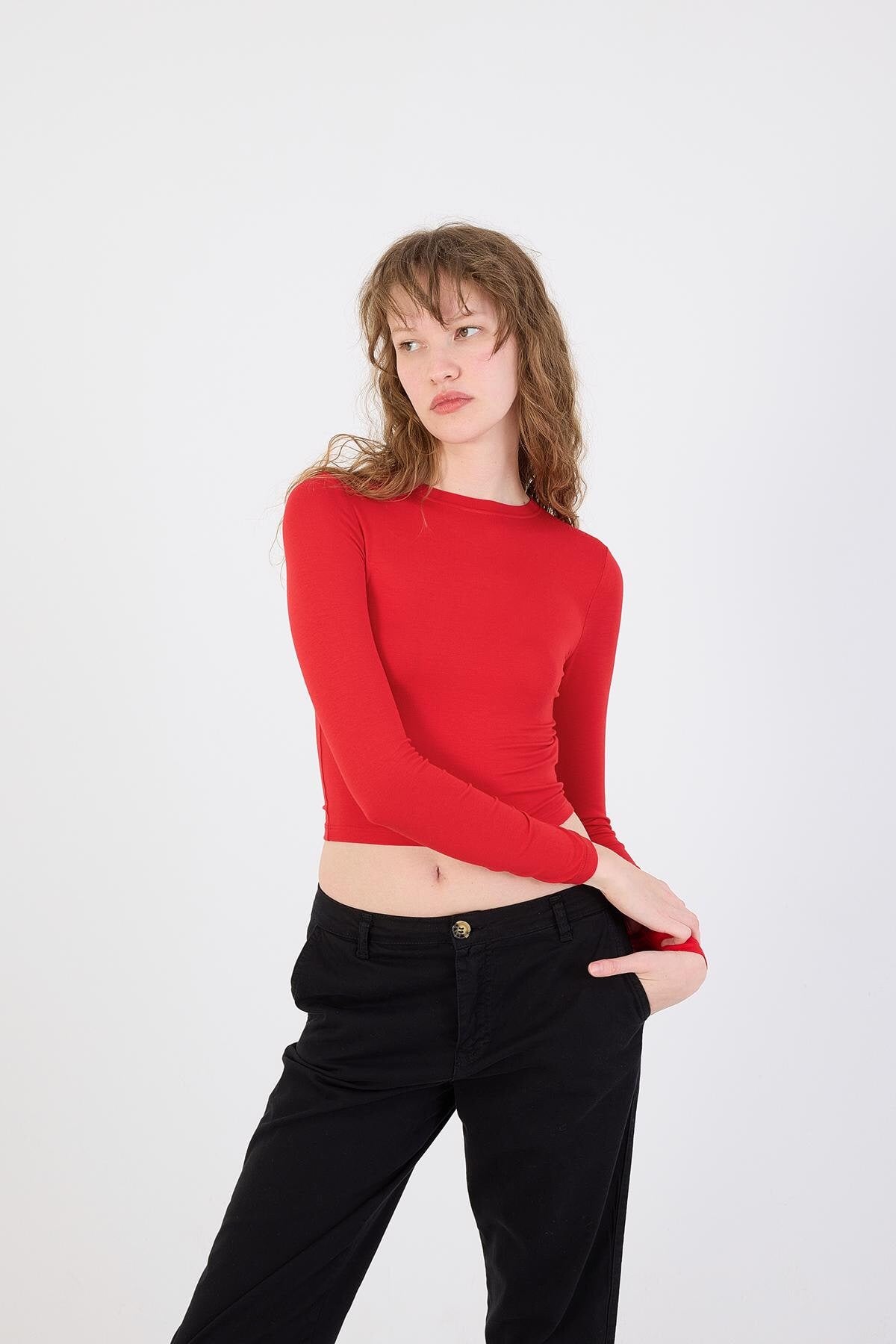 Red_Round-Neck-Basic-Blouse-addax
