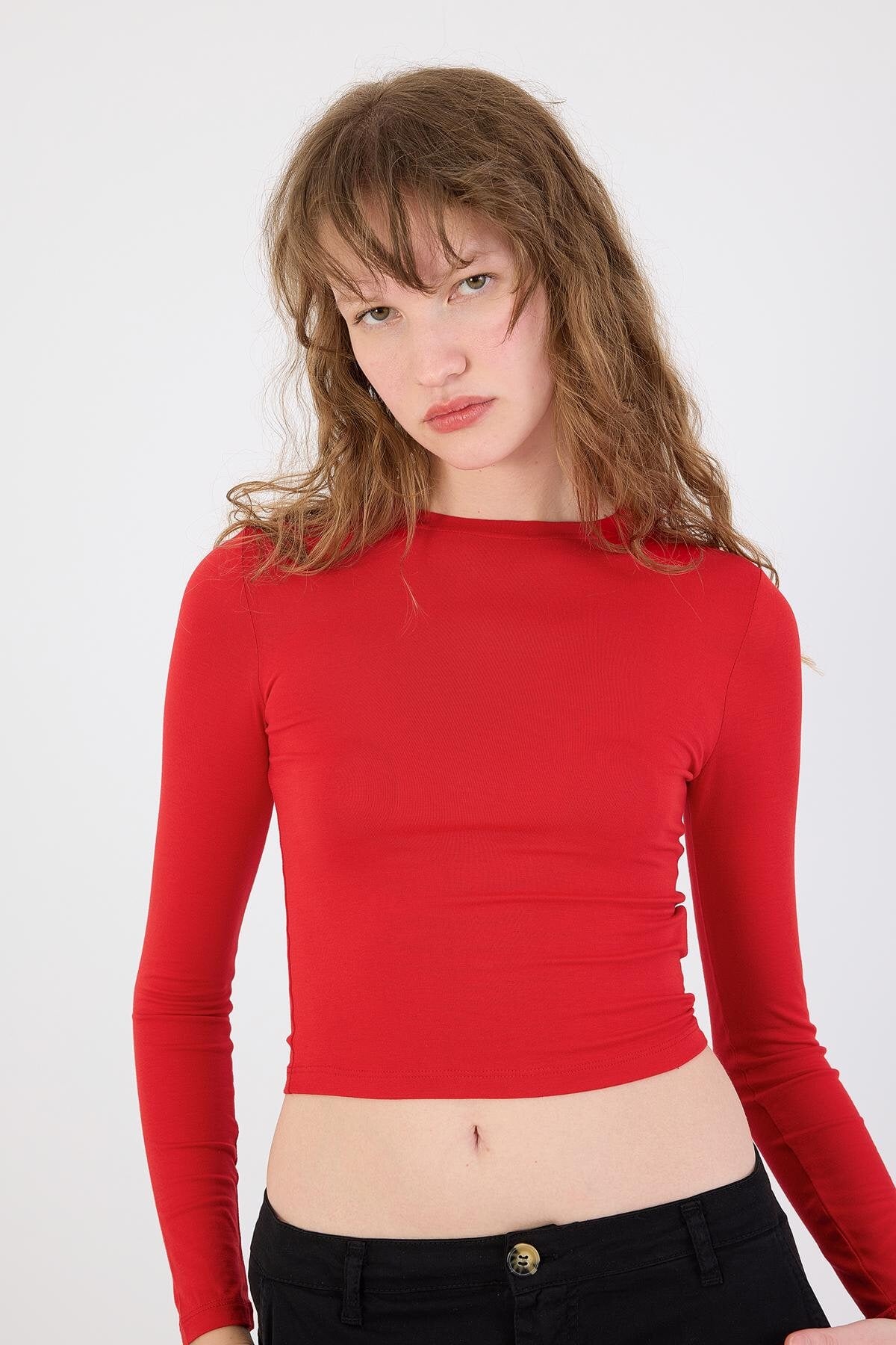 Red_Round-Neck-Basic-Blouse-addax